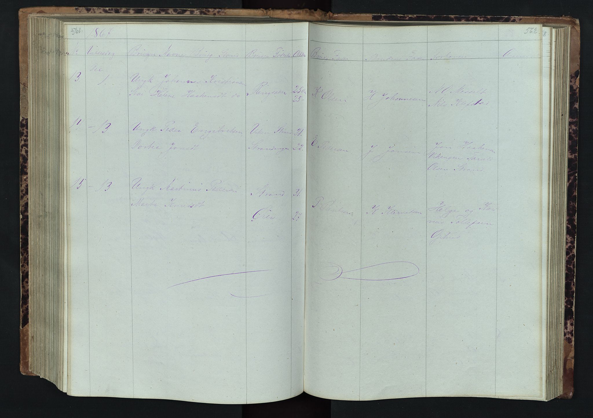 Stor-Elvdal prestekontor, AV/SAH-PREST-052/H/Ha/Hab/L0001: Parish register (copy) no. 1 /1, 1860-1894, p. 561-562