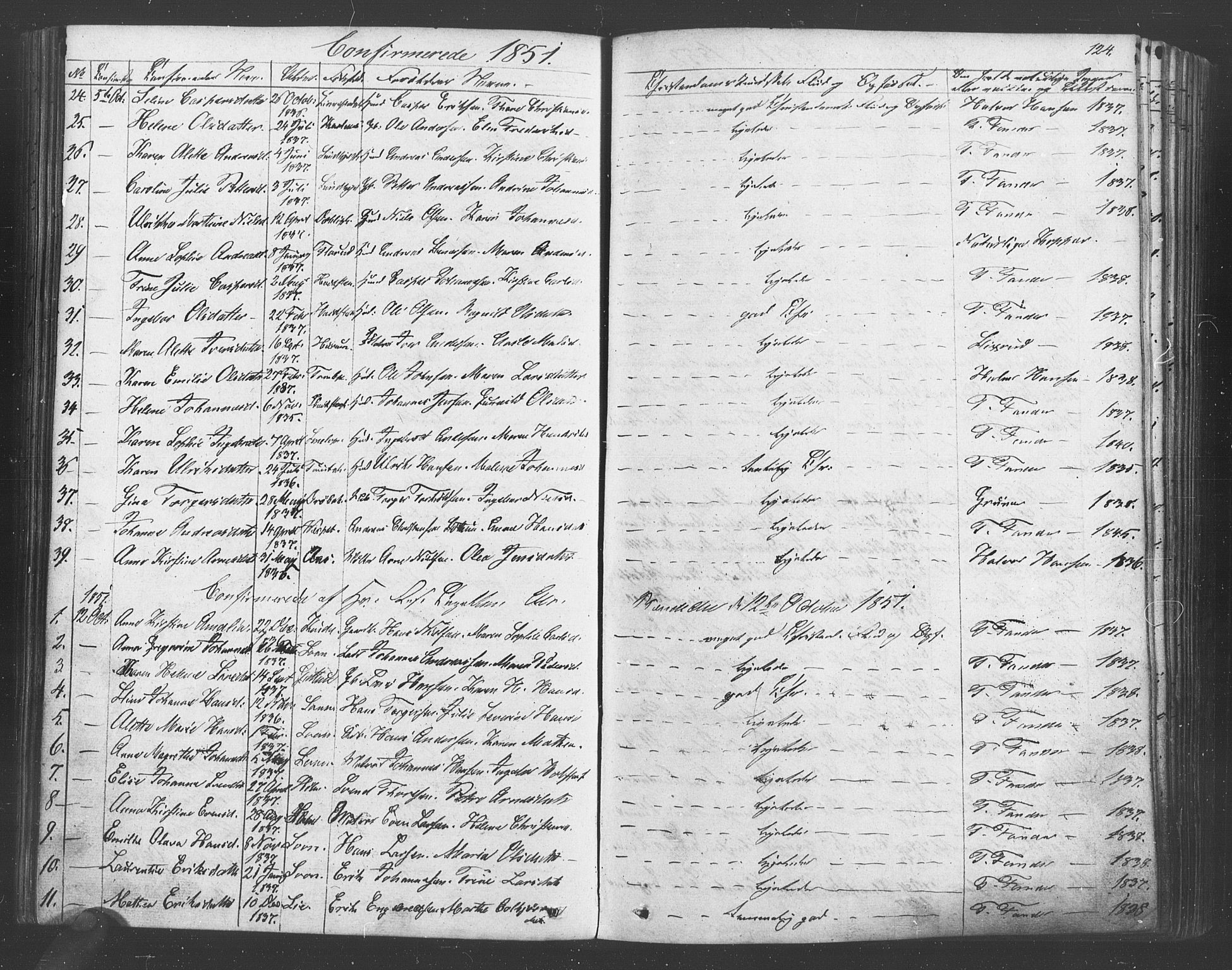 Vestby prestekontor Kirkebøker, SAO/A-10893/F/Fa/L0007: Parish register (official) no. I 7, 1850-1862, p. 124