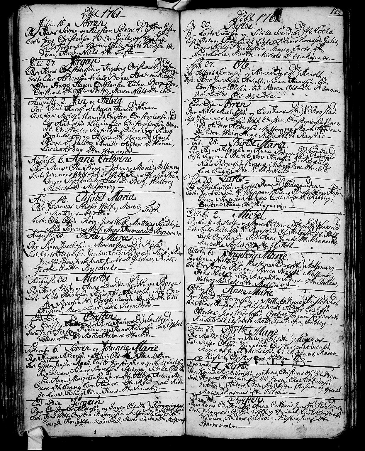Stokke kirkebøker, SAKO/A-320/F/Fa/L0002: Parish register (official) no. I 2, 1732-1770, p. 124