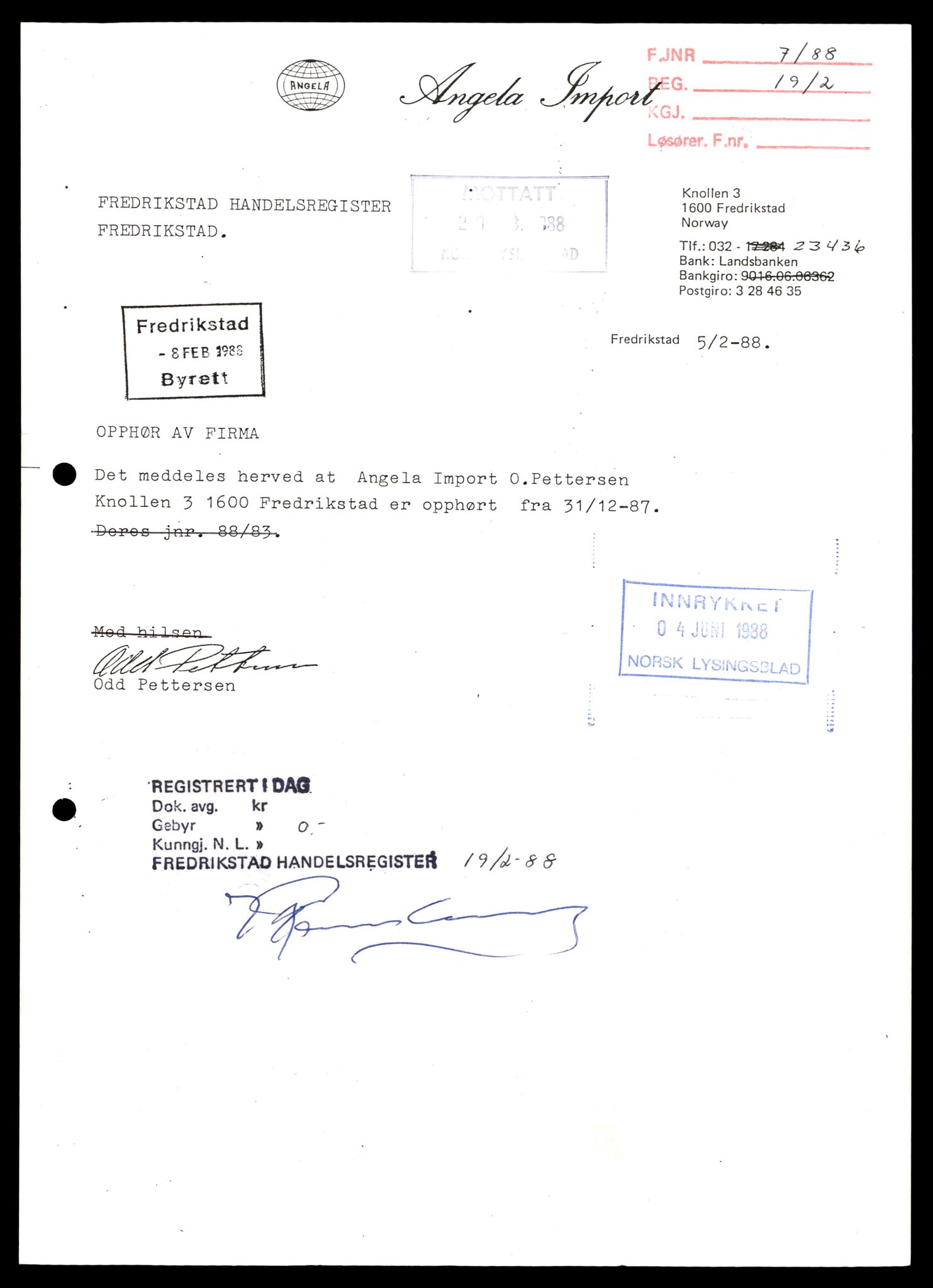 Fredrikstad tingrett, AV/SAT-A-10473/K/Kb/Kba/L0002: Enkeltmannsforetak, aksjeselskap og andelslag, Ang-Ba, 1944-1990, p. 1