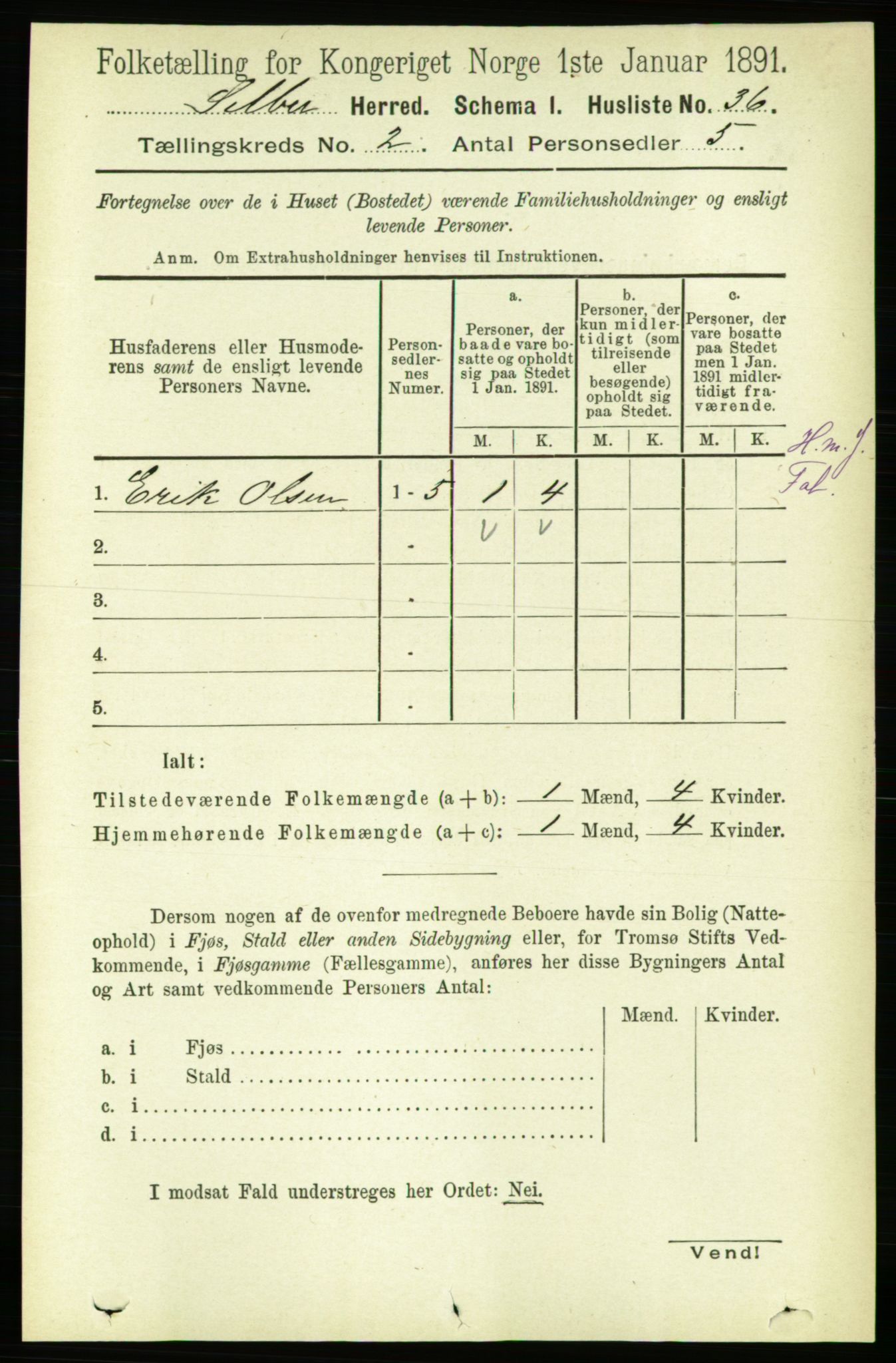 RA, 1891 census for 1664 Selbu, 1891, p. 247