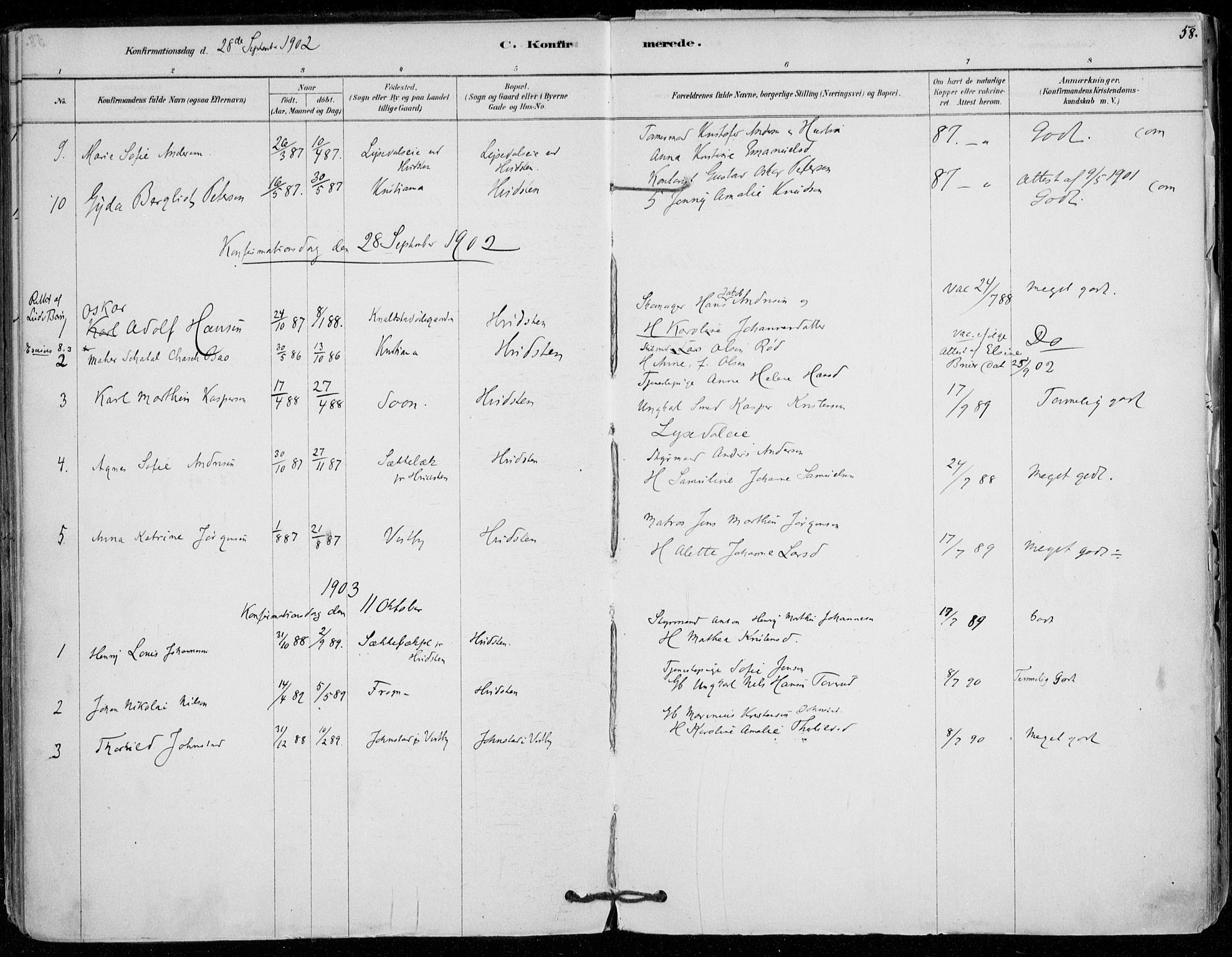 Vestby prestekontor Kirkebøker, SAO/A-10893/F/Fd/L0001: Parish register (official) no. IV 1, 1878-1945, p. 58
