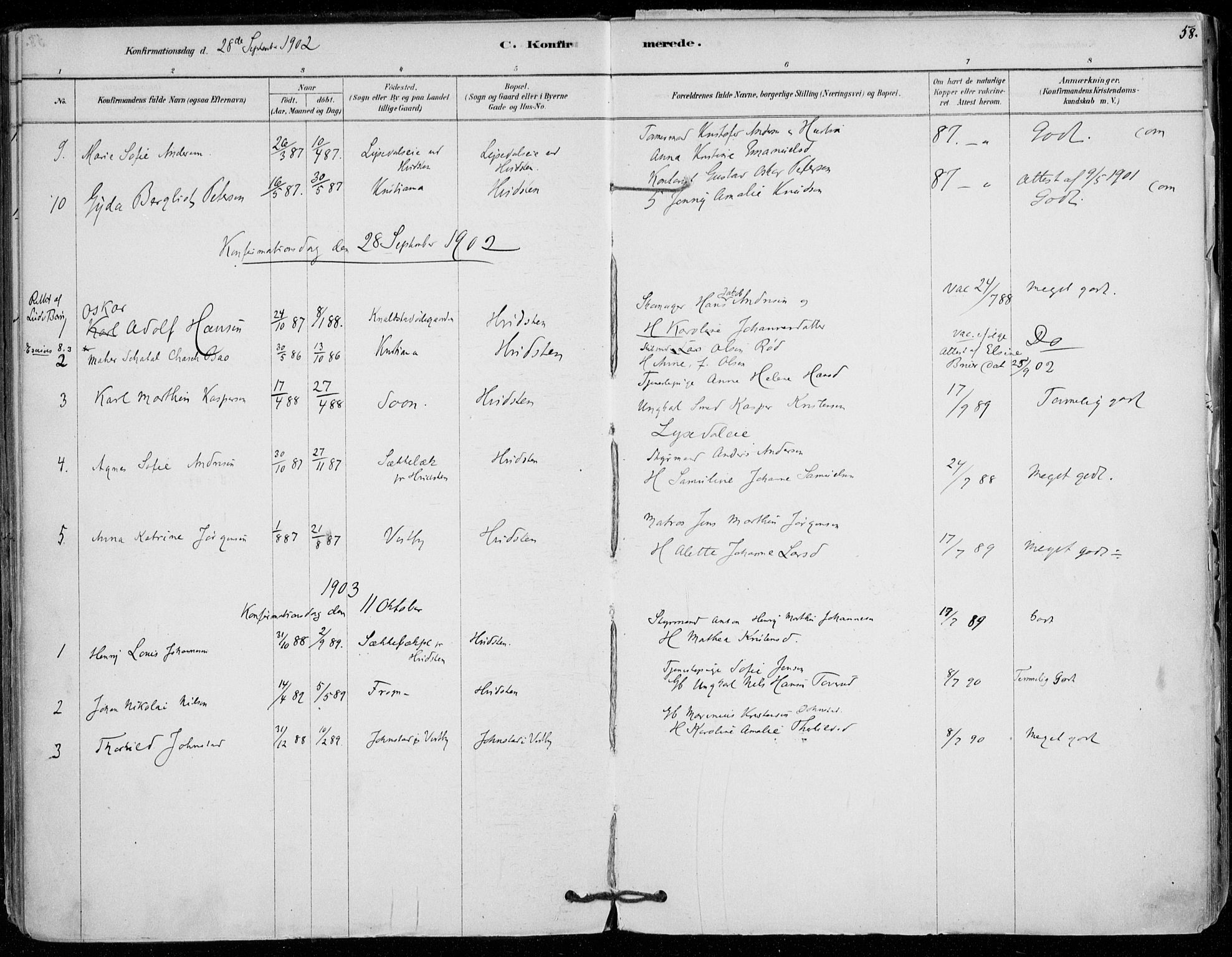 Vestby prestekontor Kirkebøker, AV/SAO-A-10893/F/Fd/L0001: Parish register (official) no. IV 1, 1878-1945, p. 58