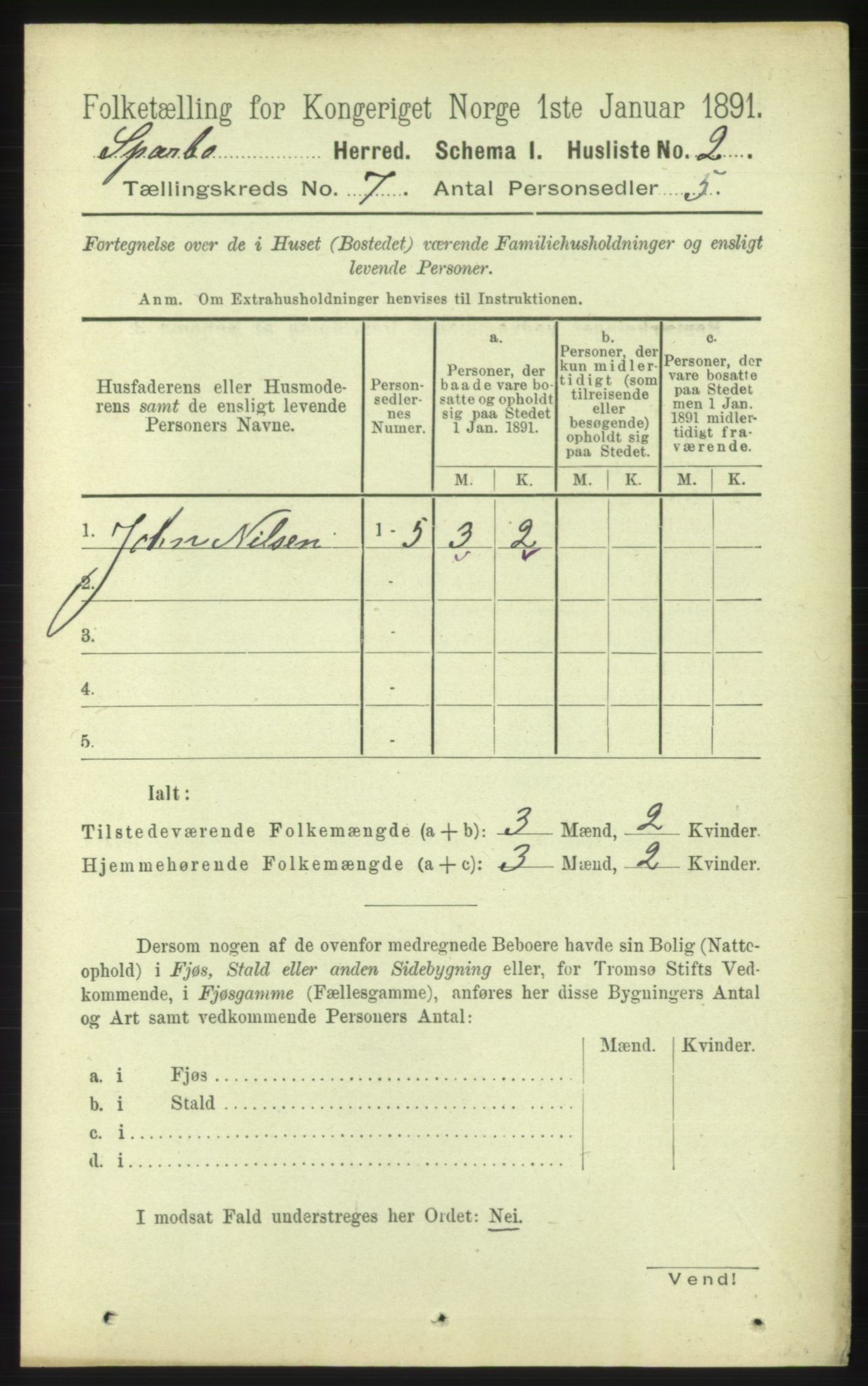 RA, 1891 census for 1731 Sparbu, 1891, p. 2337