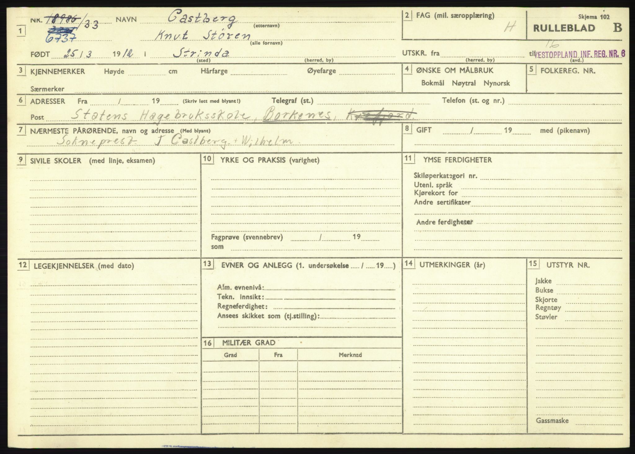 Forsvaret, Troms infanteriregiment nr. 16, AV/RA-RAFA-3146/P/Pa/L0017: Rulleblad for regimentets menige mannskaper, årsklasse 1933, 1933, p. 181