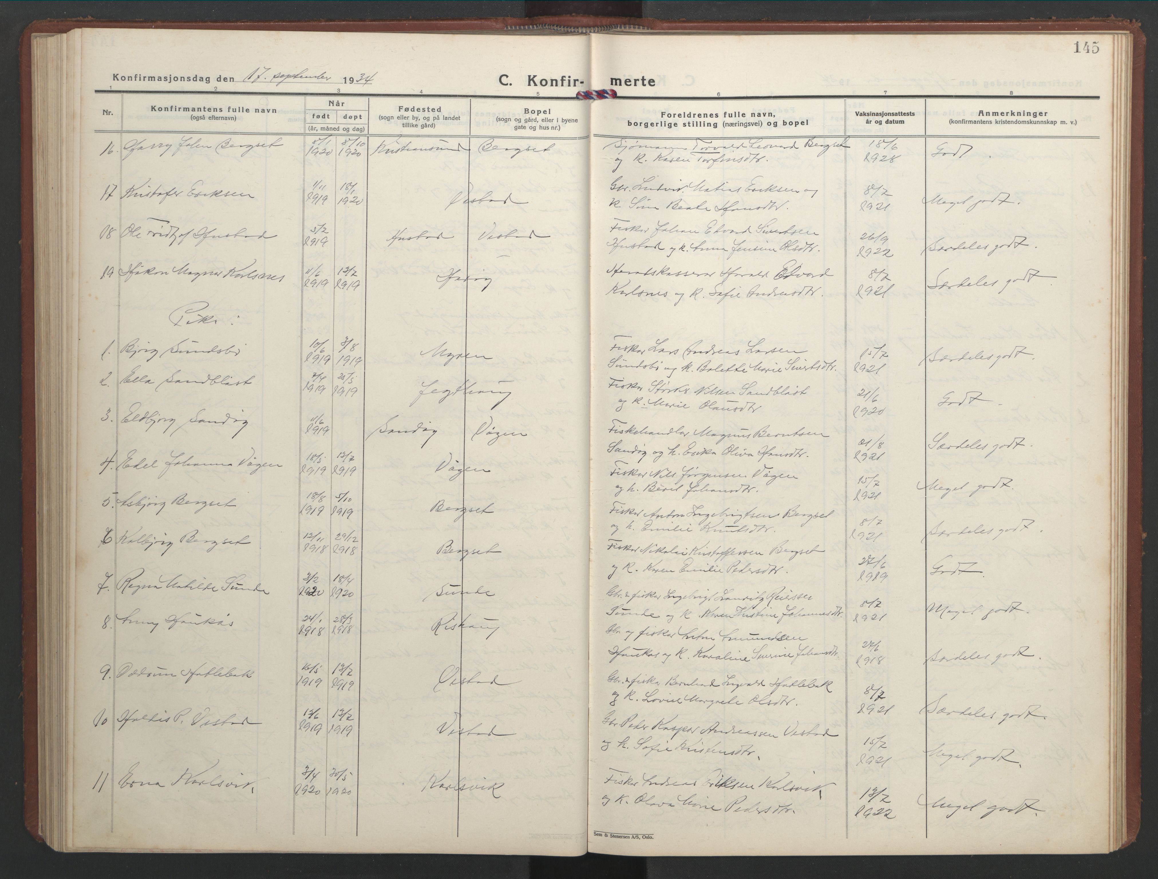 Ministerialprotokoller, klokkerbøker og fødselsregistre - Møre og Romsdal, AV/SAT-A-1454/566/L0775: Parish register (copy) no. 566C04, 1930-1946, p. 145