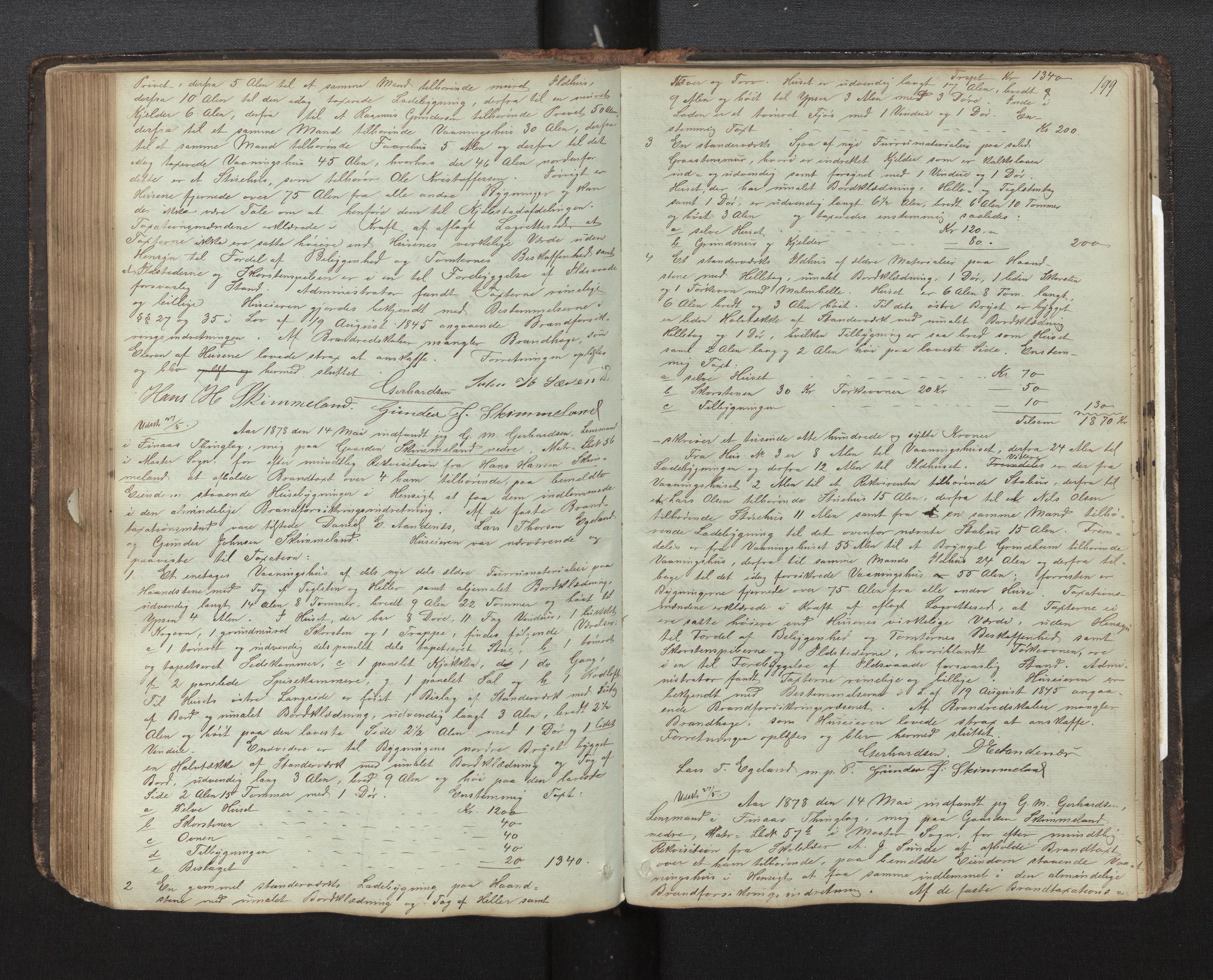 Lensmannen i Finnås, AV/SAB-A-31901/0012/L0001: Branntakstprotokoll, 1846-1888, p. 198b-199a