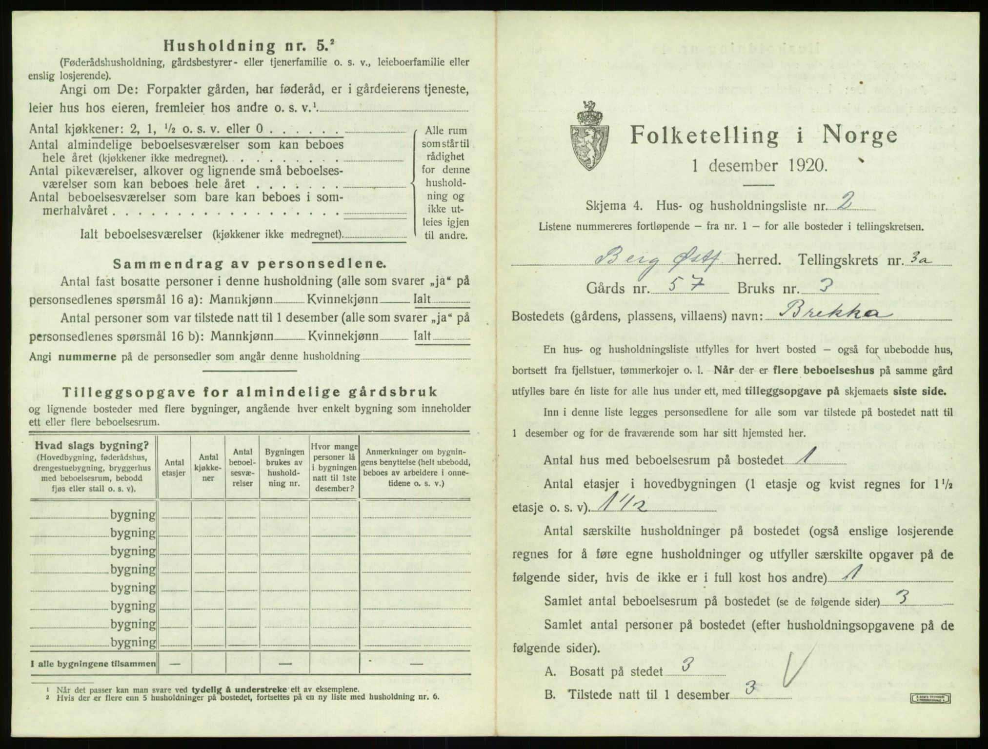 SAO, 1920 census for Berg, 1920, p. 565