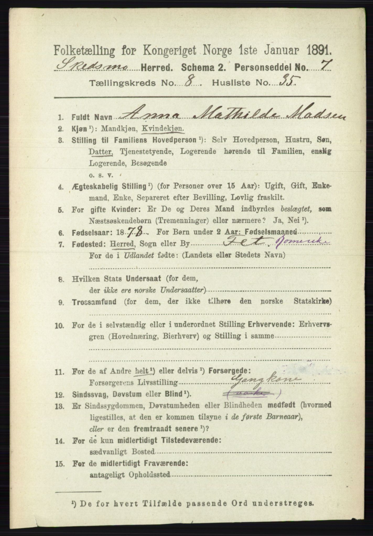 RA, 1891 census for 0231 Skedsmo, 1891, p. 4330