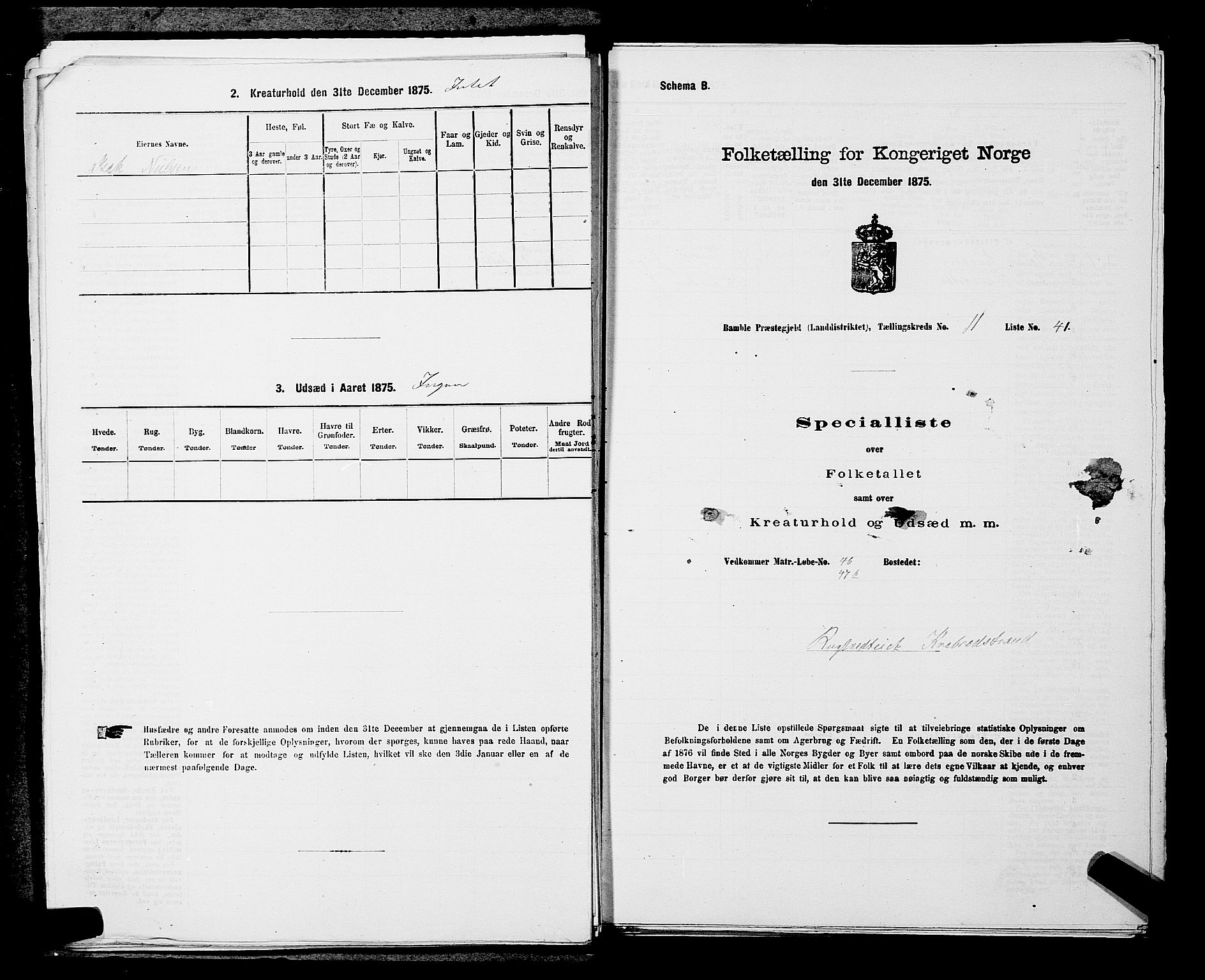 SAKO, 1875 census for 0814L Bamble/Bamble, 1875, p. 1557