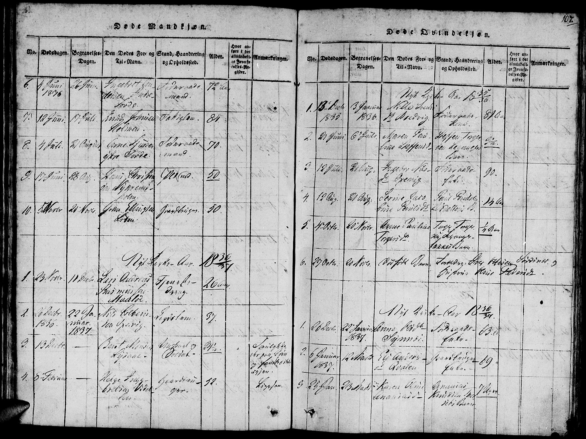 Ministerialprotokoller, klokkerbøker og fødselsregistre - Møre og Romsdal, SAT/A-1454/504/L0054: Parish register (official) no. 504A01, 1816-1861, p. 107