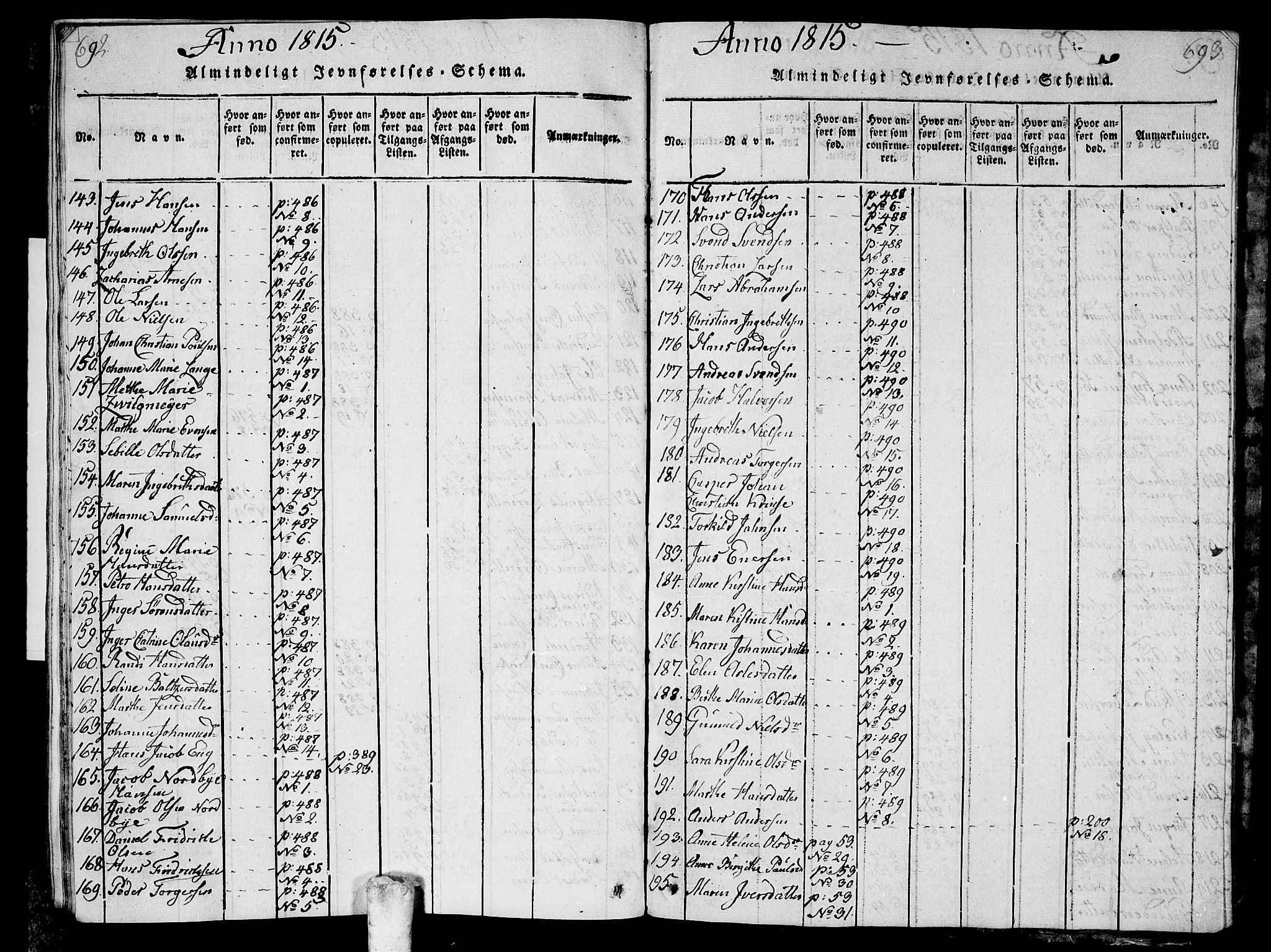 Ås prestekontor Kirkebøker, AV/SAO-A-10894/G/Ga/L0001: Parish register (copy) no. I 1, 1814-1820, p. 692-693