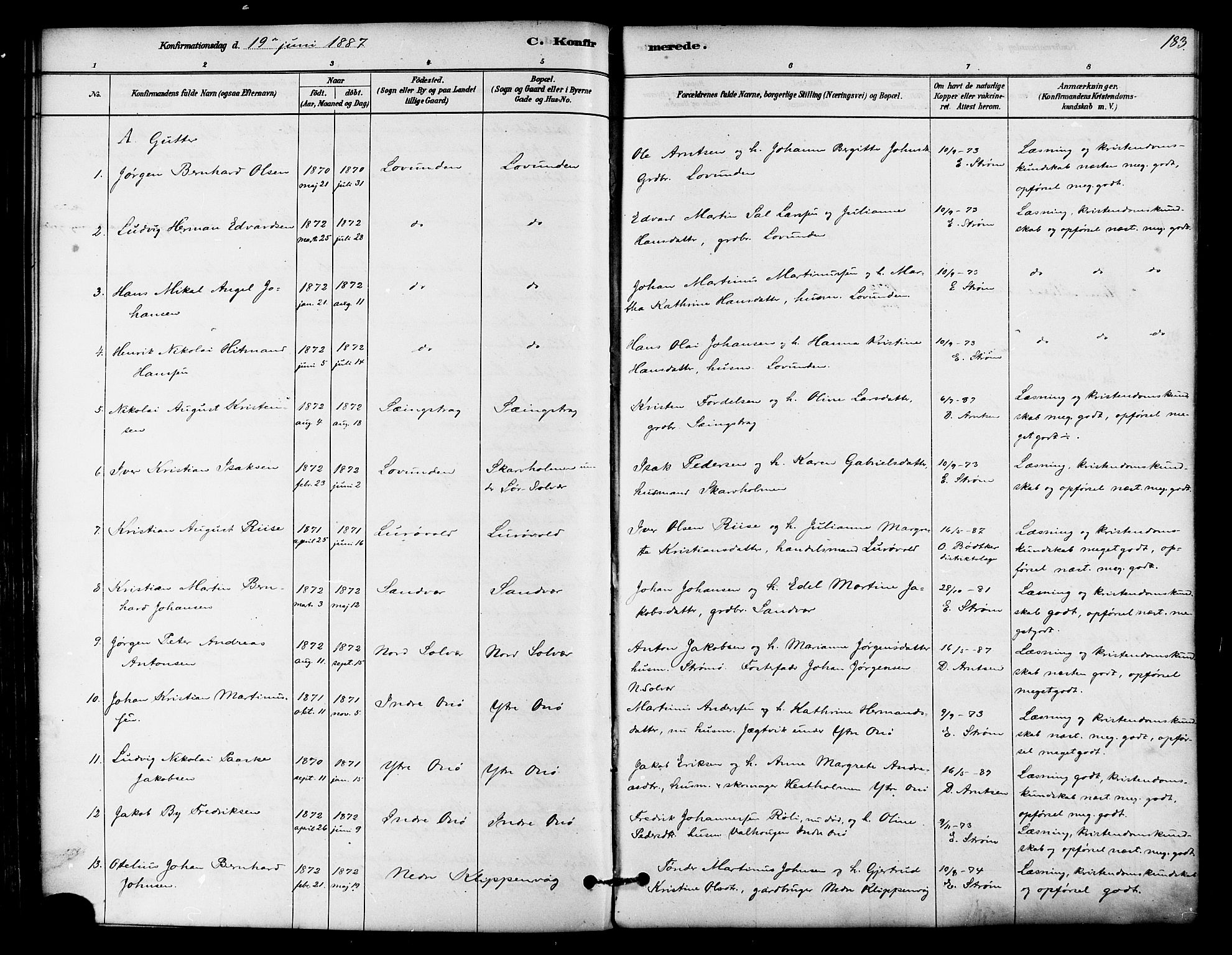 Ministerialprotokoller, klokkerbøker og fødselsregistre - Nordland, SAT/A-1459/839/L0568: Parish register (official) no. 839A05, 1880-1902, p. 183