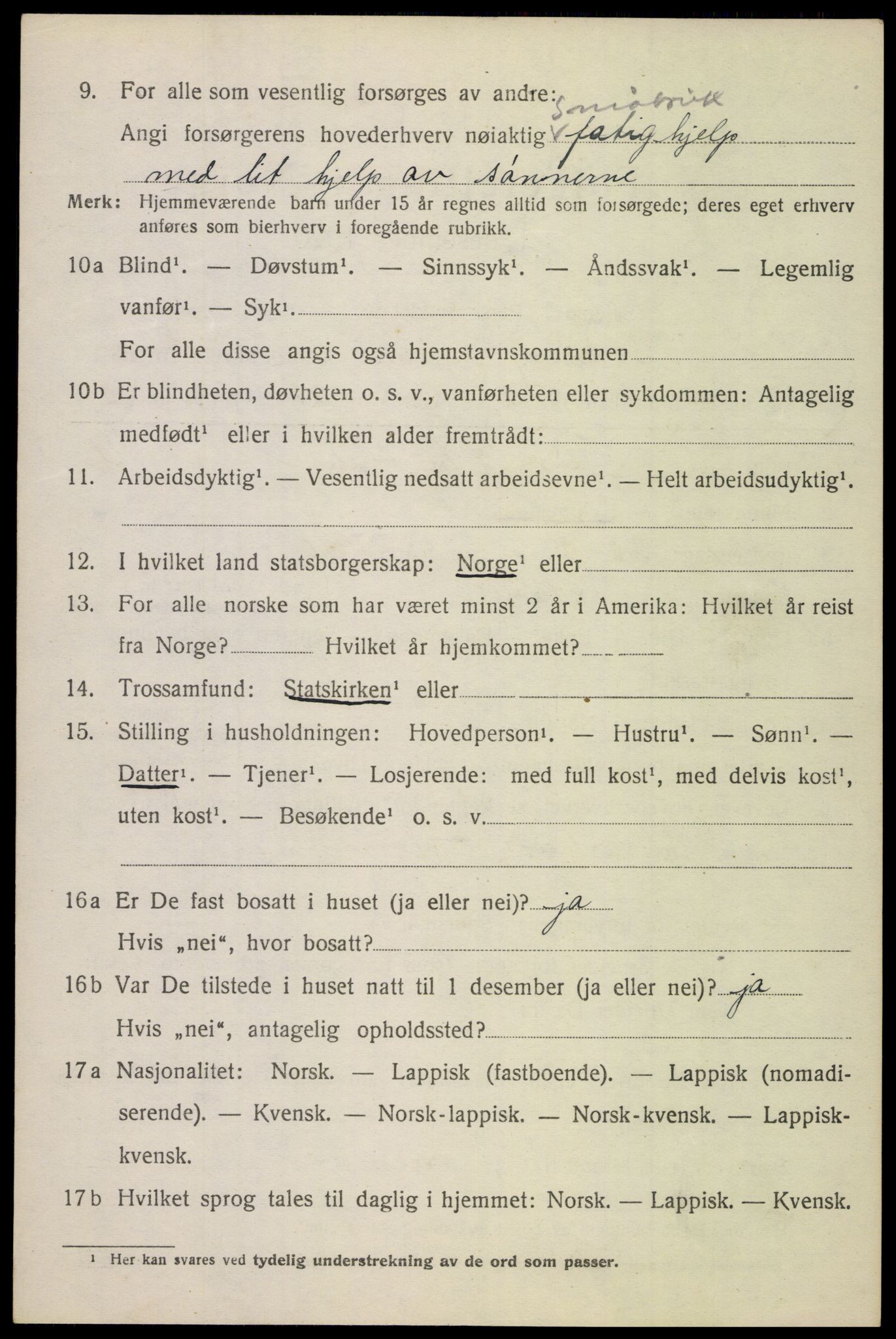 SAT, 1920 census for Ankenes, 1920, p. 3468