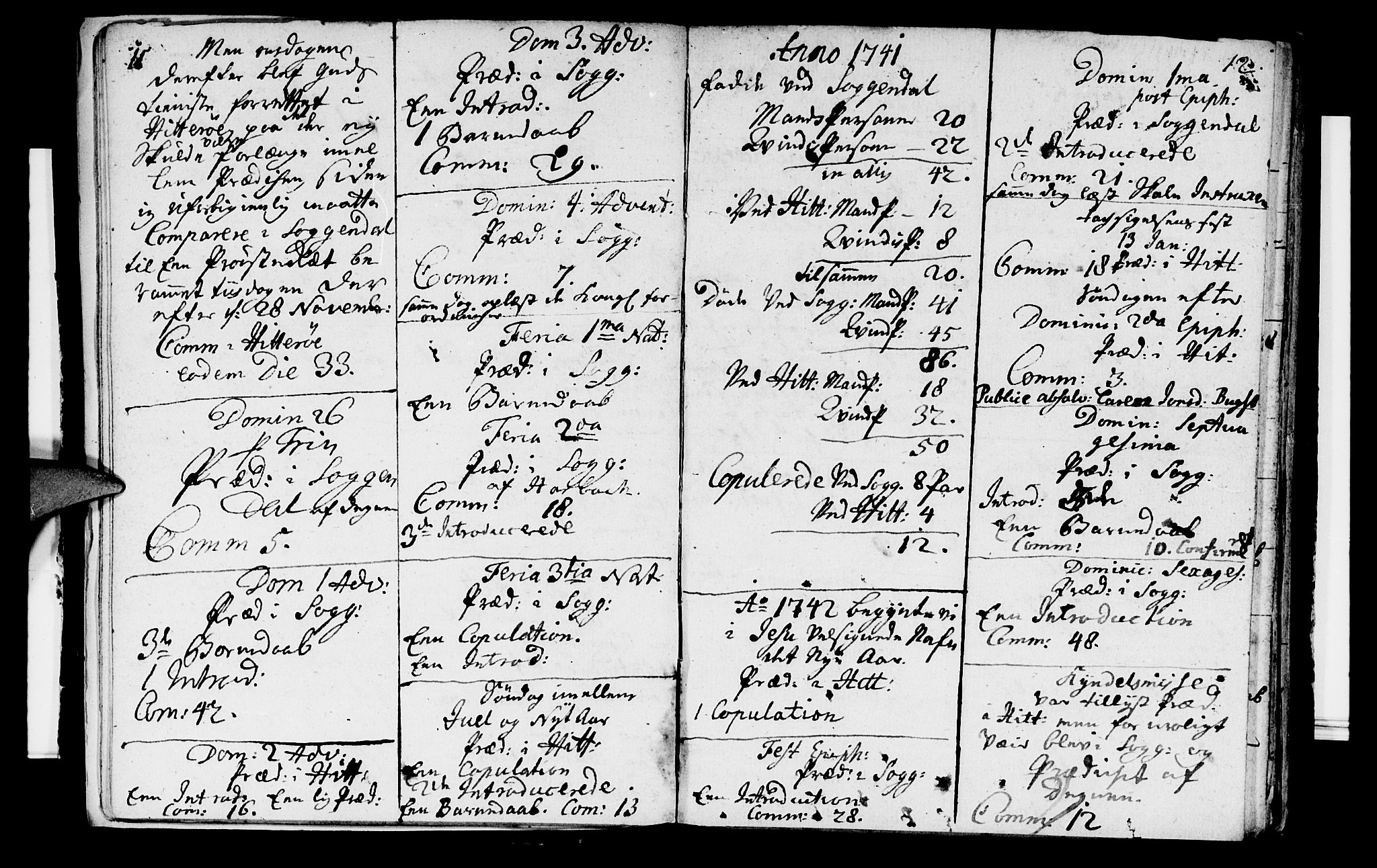 Sokndal sokneprestkontor, AV/SAST-A-101808/S06/L0002: Parish register (official) no. A 2, 1740-1743, p. 11-12