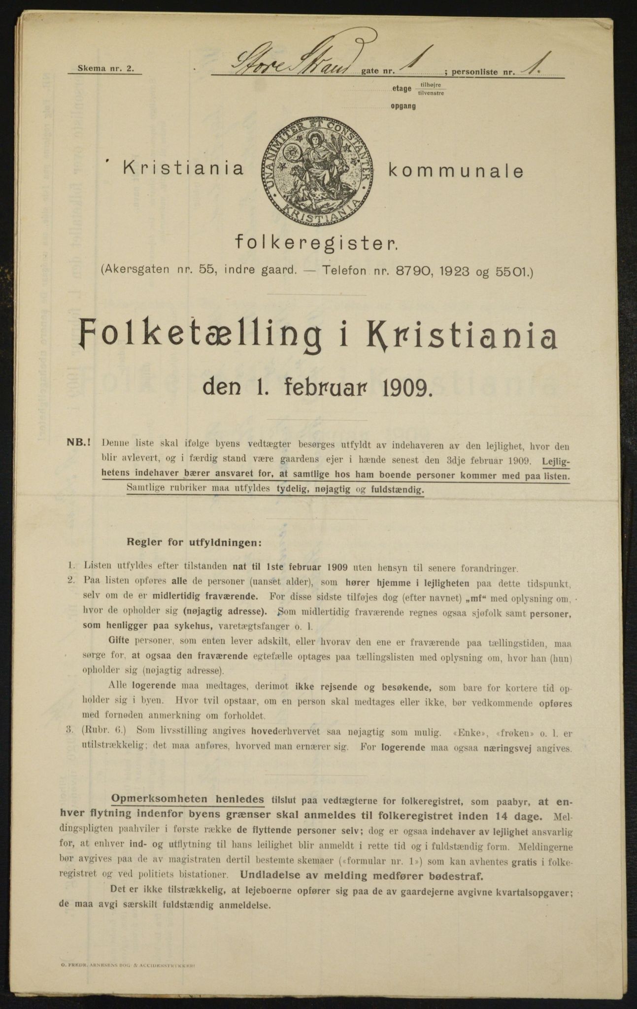 OBA, Municipal Census 1909 for Kristiania, 1909, p. 24155