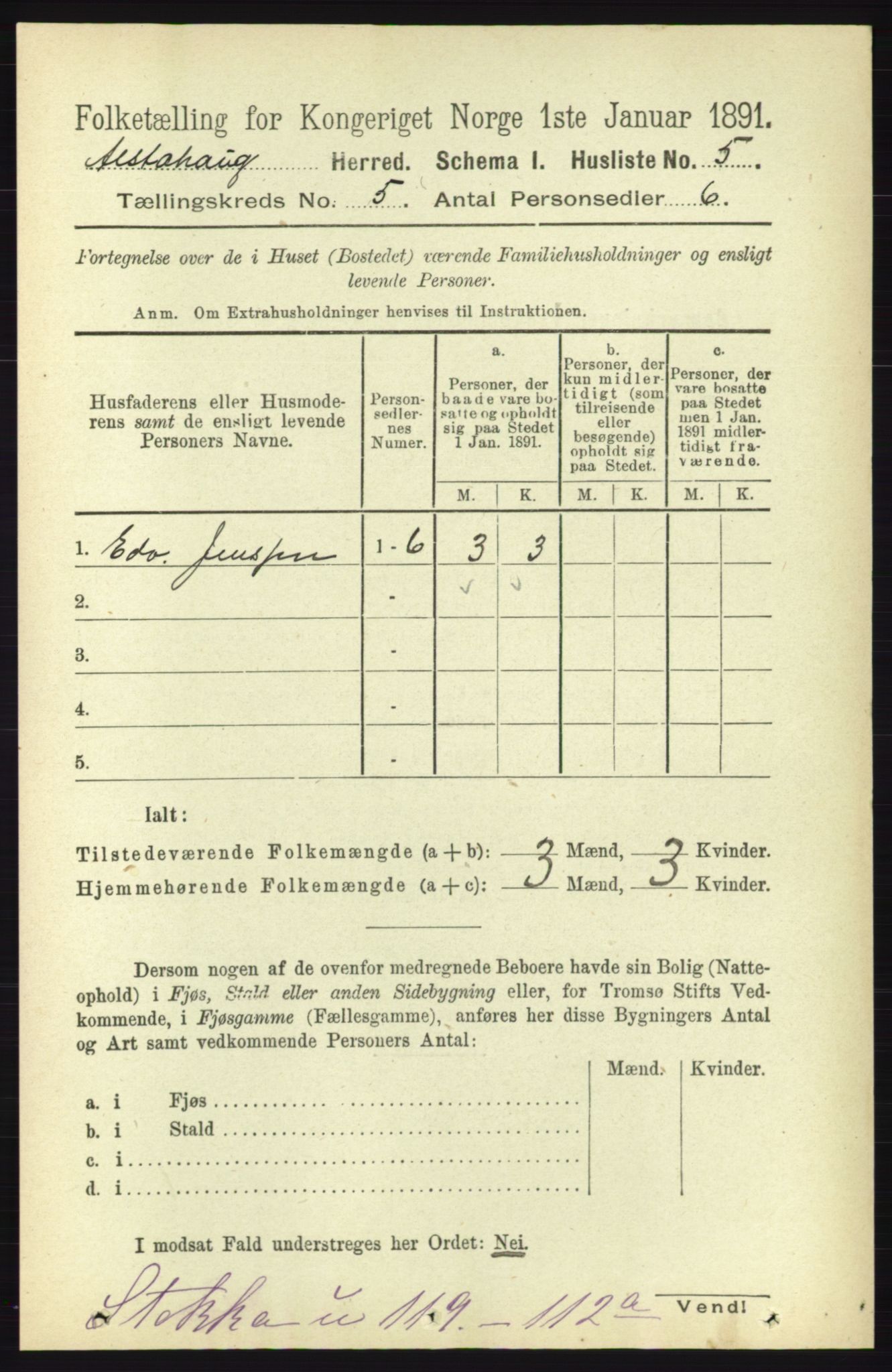 RA, 1891 census for 1820 Alstahaug, 1891, p. 1741