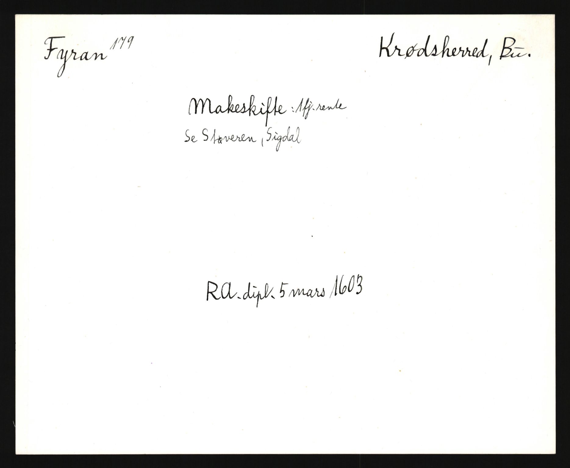 Riksarkivets diplomsamling, AV/RA-EA-5965/F35/F35e/L0014: Registreringssedler Buskerud 3, 1400-1700, p. 421