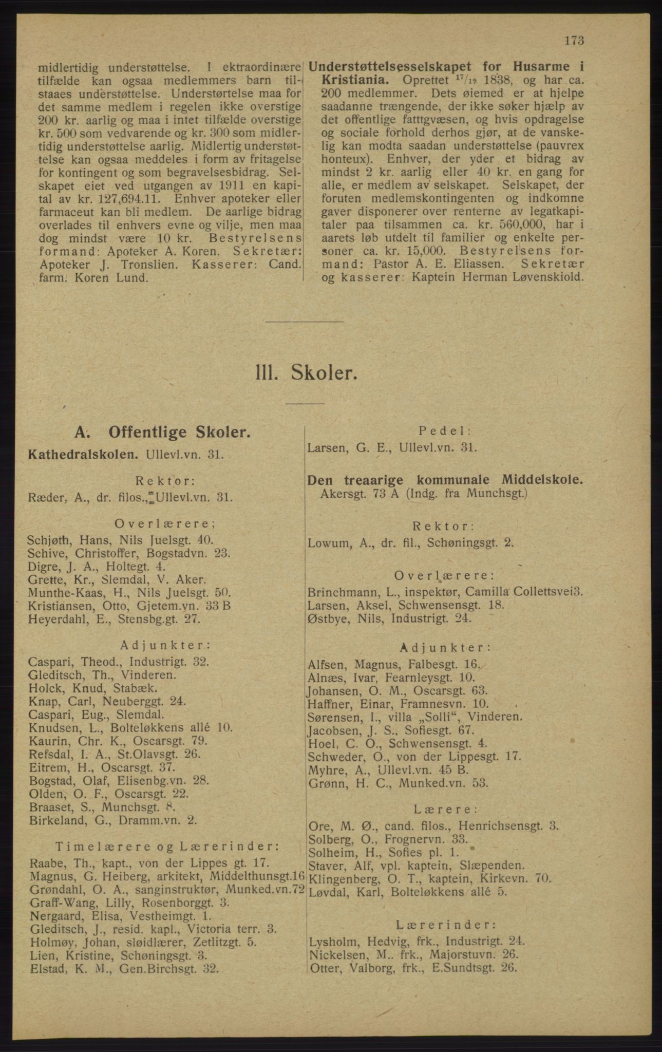 Kristiania/Oslo adressebok, PUBL/-, 1913, p. 175
