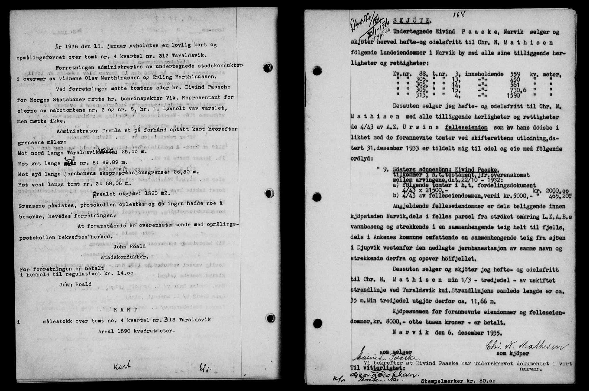 Narvik sorenskriveri, SAT/A-0002/1/2/2C/2Ca/L0011: Mortgage book no. 14, 1935-1937, Deed date: 20.01.1936
