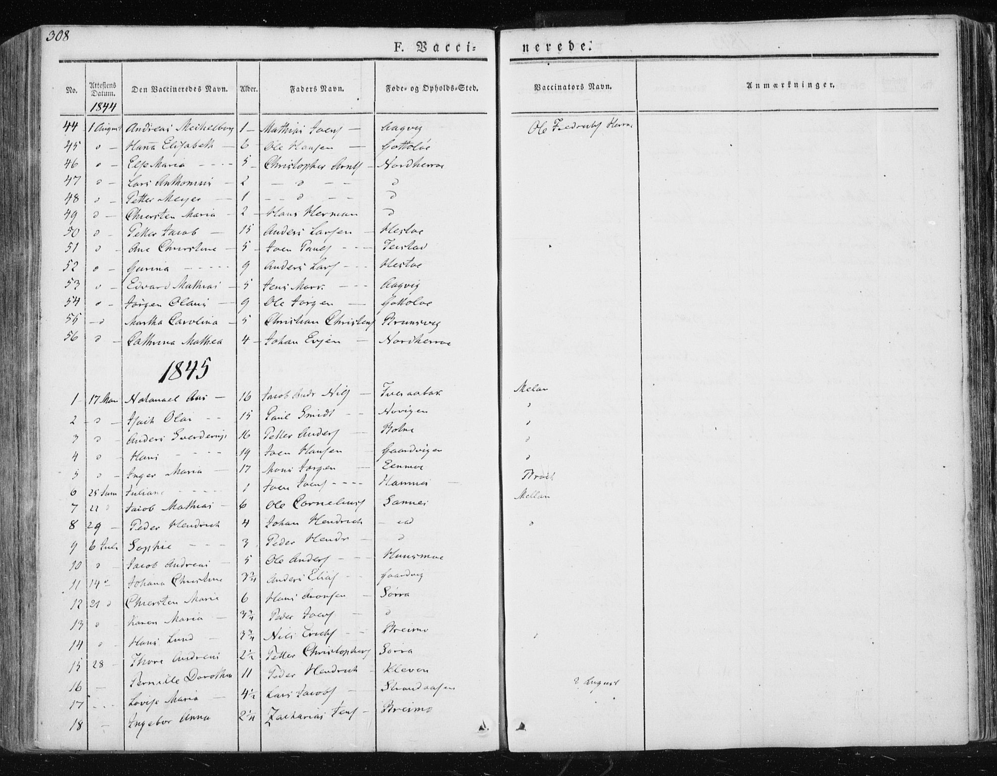 Ministerialprotokoller, klokkerbøker og fødselsregistre - Nordland, AV/SAT-A-1459/830/L0447: Parish register (official) no. 830A11, 1831-1854, p. 308