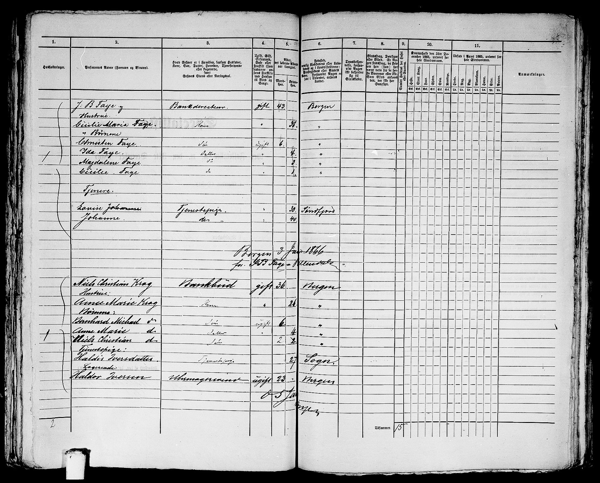 RA, 1865 census for Bergen, 1865, p. 2972