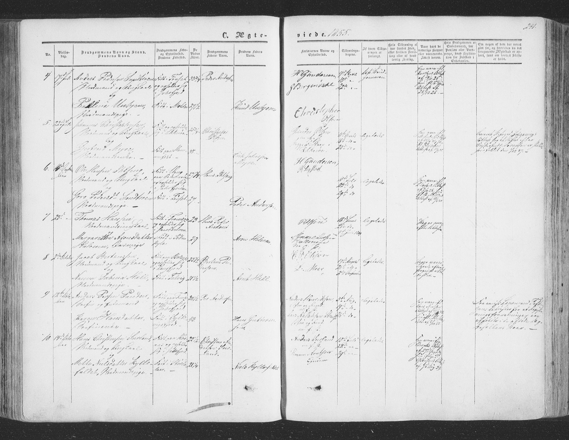 Vadsø sokneprestkontor, AV/SATØ-S-1325/H/Ha/L0004kirke: Parish register (official) no. 4, 1854-1880, p. 241