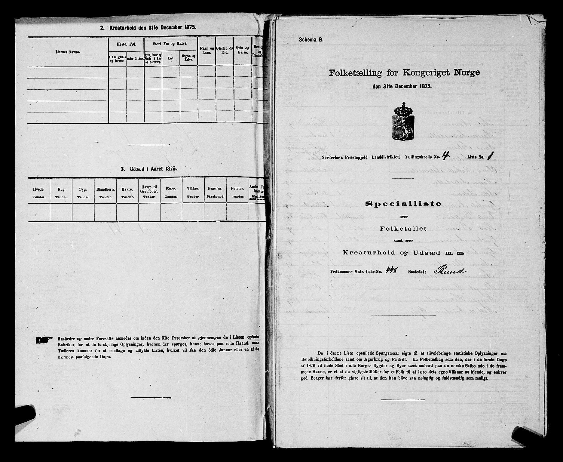 SAKO, 1875 census for 0613L Norderhov/Norderhov, Haug og Lunder, 1875, p. 2634