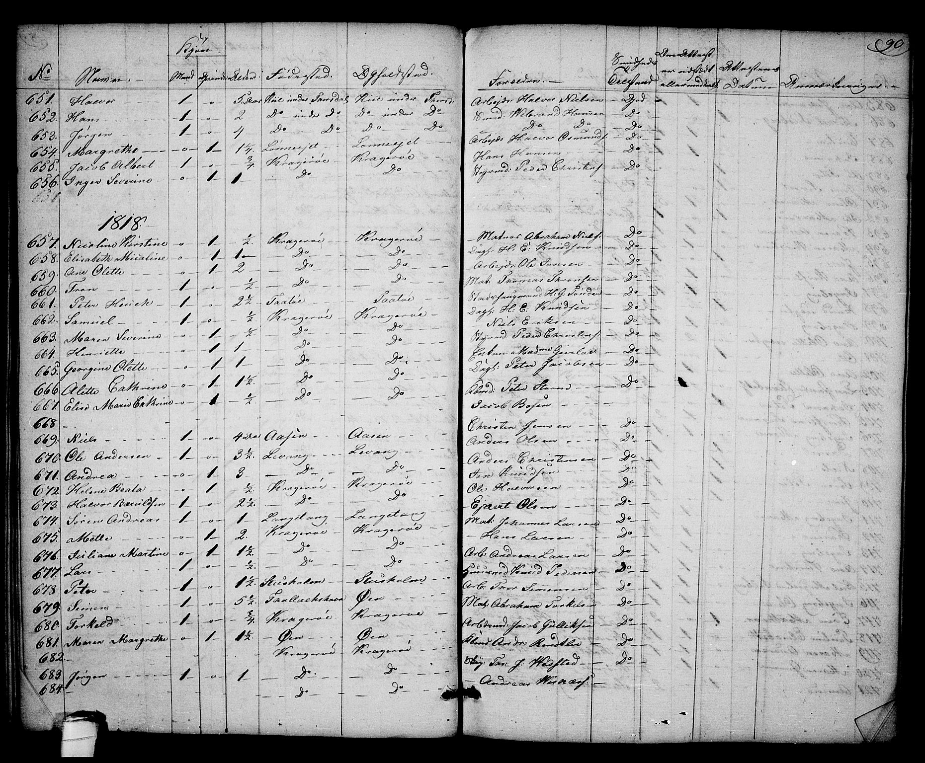 Kragerø kirkebøker, SAKO/A-278/F/Fa/L0003: Parish register (official) no. 3, 1802-1813, p. 90