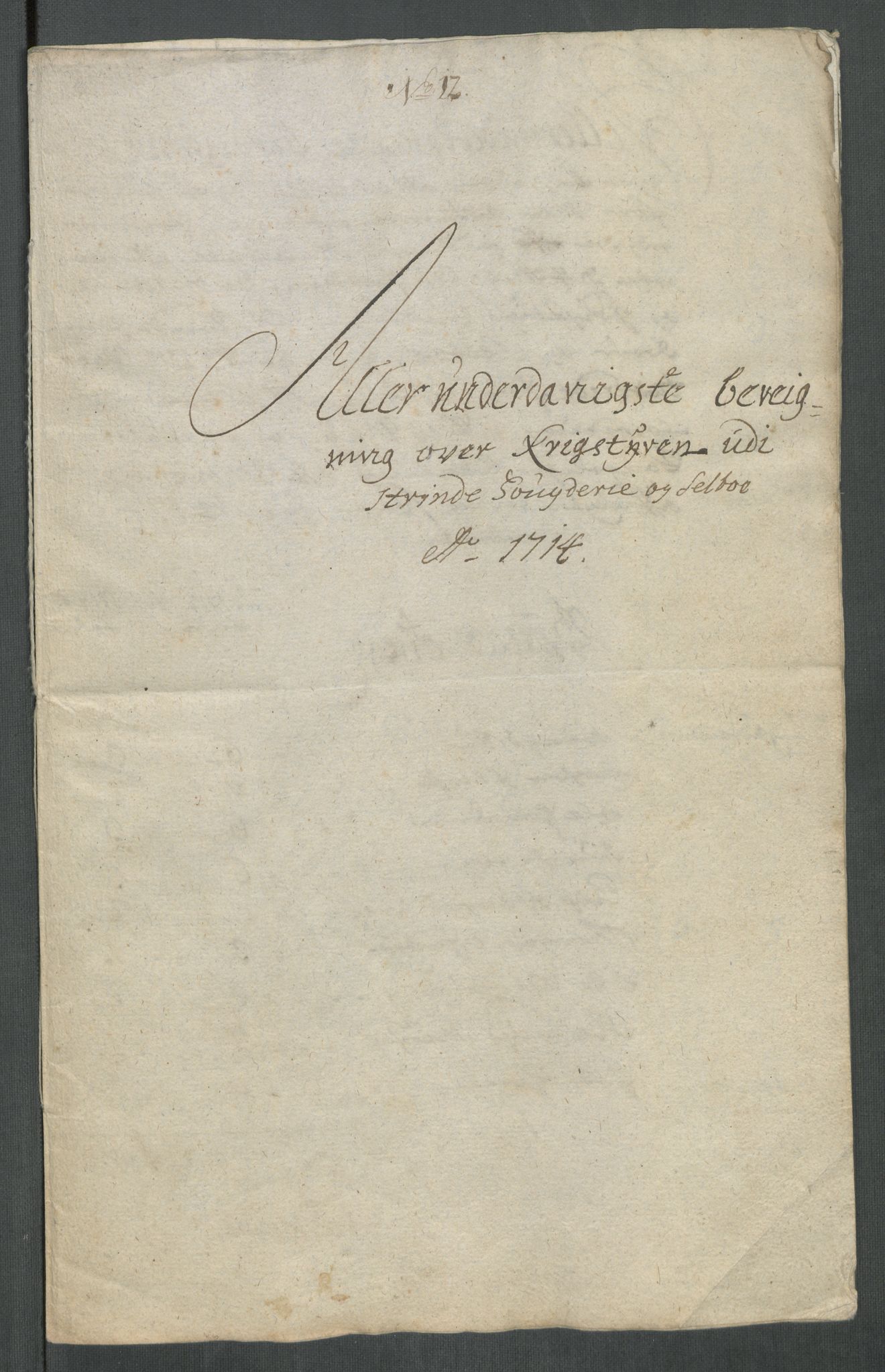 Rentekammeret inntil 1814, Reviderte regnskaper, Fogderegnskap, AV/RA-EA-4092/R61/L4114: Fogderegnskap Strinda og Selbu, 1714, p. 122