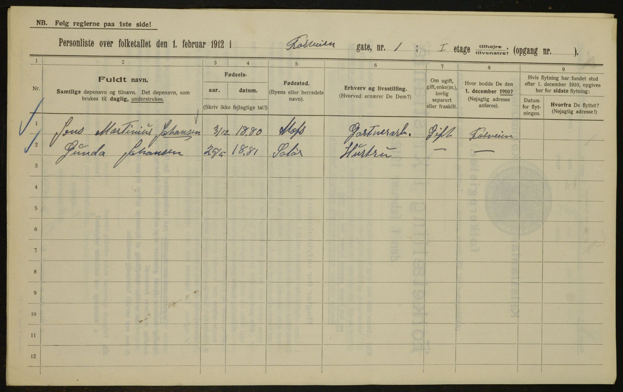 OBA, Municipal Census 1912 for Kristiania, 1912, p. 24680