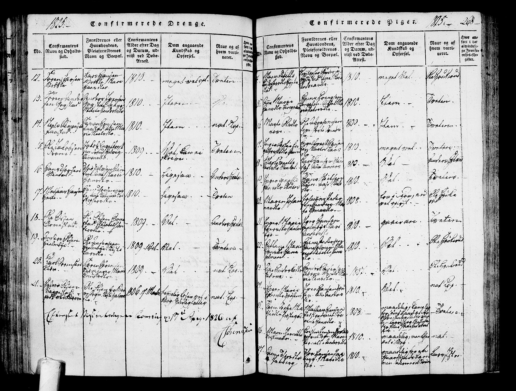 Sandar kirkebøker, AV/SAKO-A-243/F/Fa/L0004: Parish register (official) no. 4, 1814-1832, p. 268