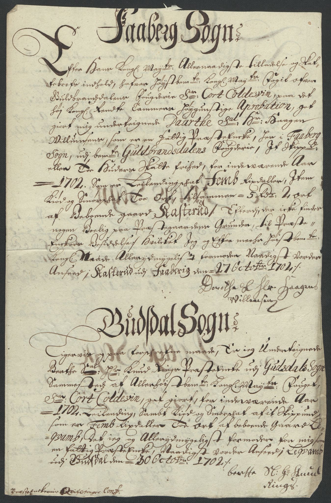 Rentekammeret inntil 1814, Reviderte regnskaper, Fogderegnskap, RA/EA-4092/R17/L1175: Fogderegnskap Gudbrandsdal, 1702, p. 143