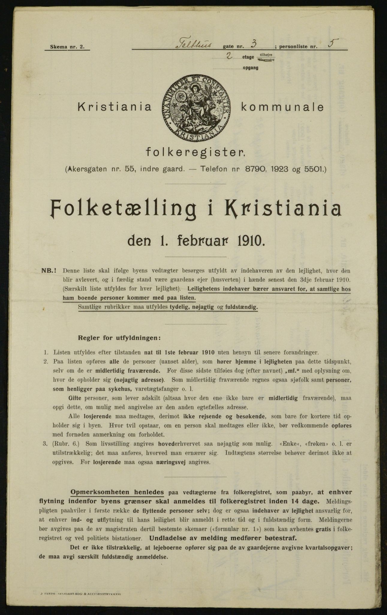 OBA, Municipal Census 1910 for Kristiania, 1910, p. 102156