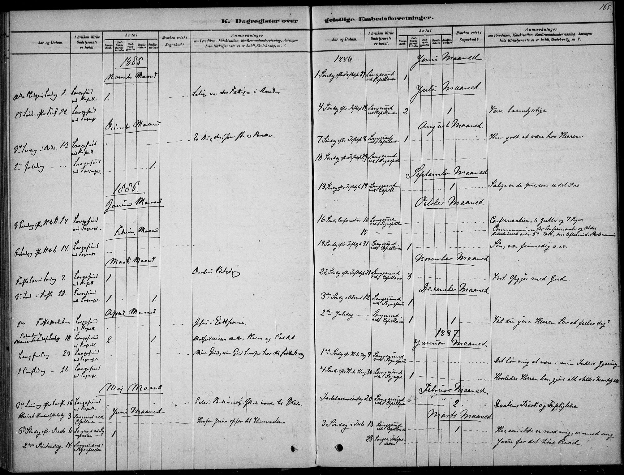 Langesund kirkebøker, SAKO/A-280/F/Fa/L0002: Parish register (official) no. 2, 1878-1892, p. 165