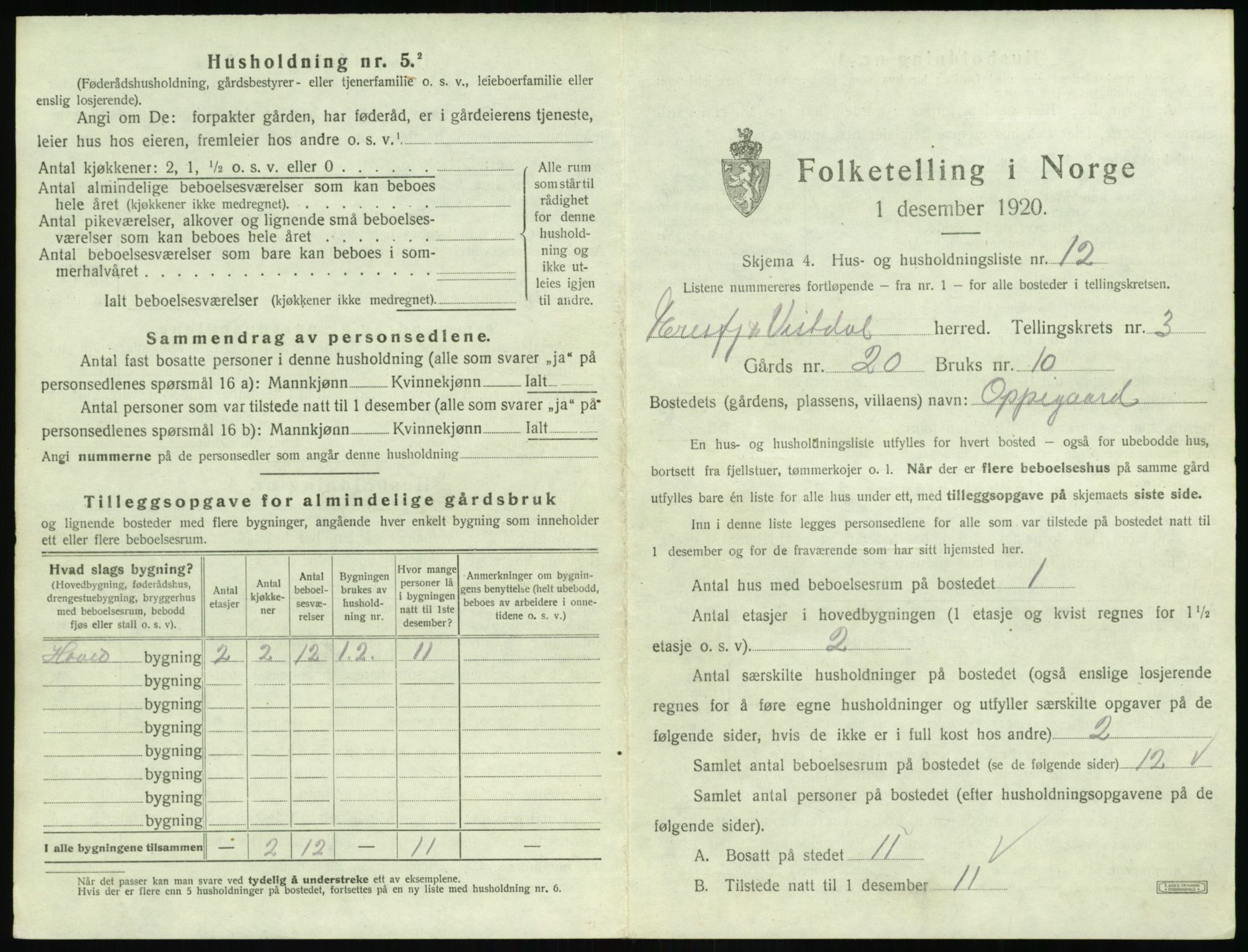 SAT, 1920 census for Eresfjord og Vistdal, 1920, p. 255