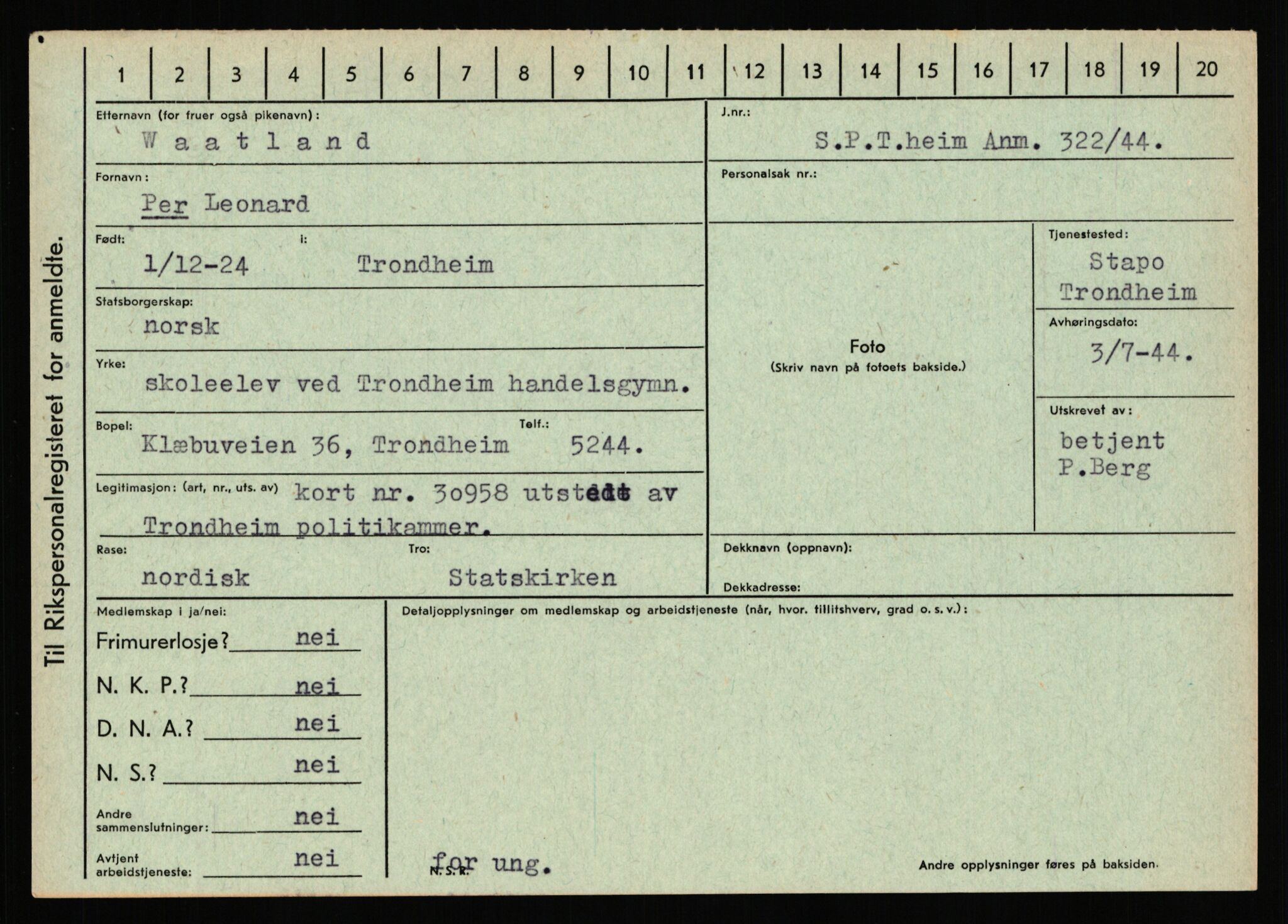 Statspolitiet - Hovedkontoret / Osloavdelingen, AV/RA-S-1329/C/Ca/L0016: Uberg - Øystese, 1943-1945, p. 1647