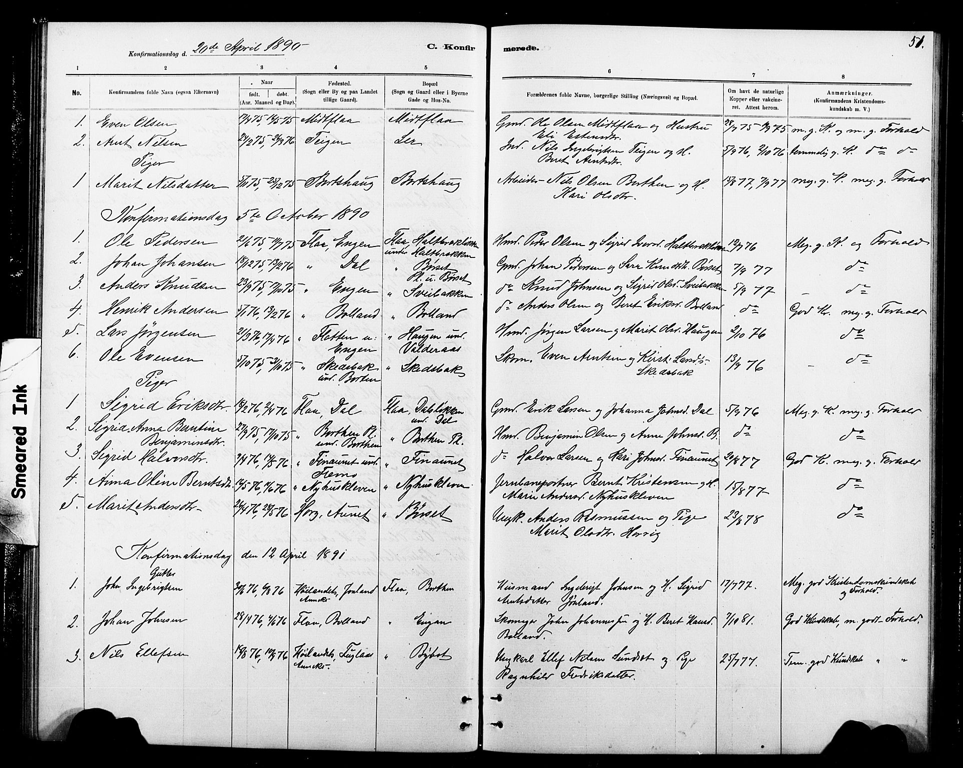 Ministerialprotokoller, klokkerbøker og fødselsregistre - Sør-Trøndelag, SAT/A-1456/693/L1123: Parish register (copy) no. 693C04, 1887-1910, p. 51