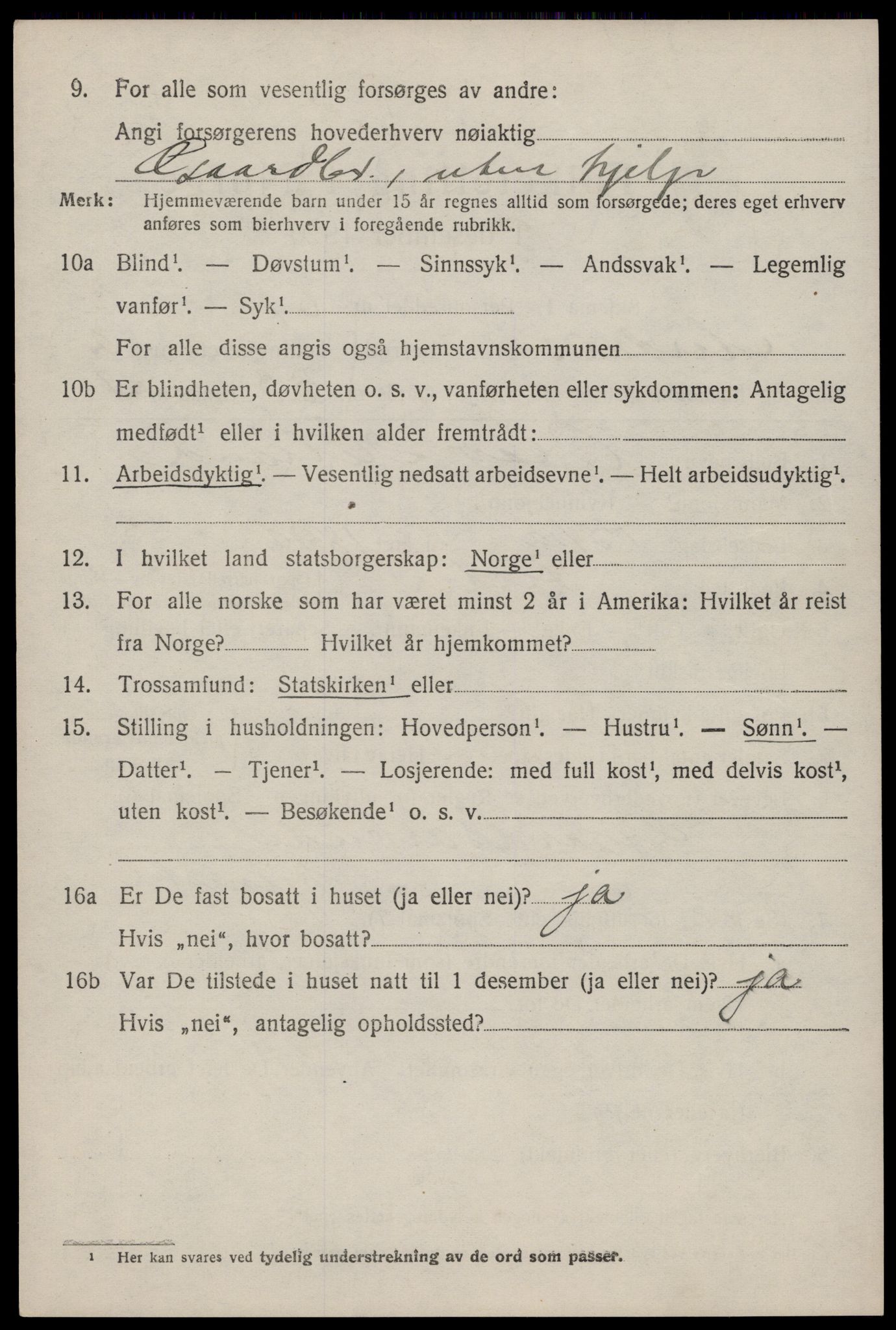 SAST, 1920 census for Årdal, 1920, p. 605