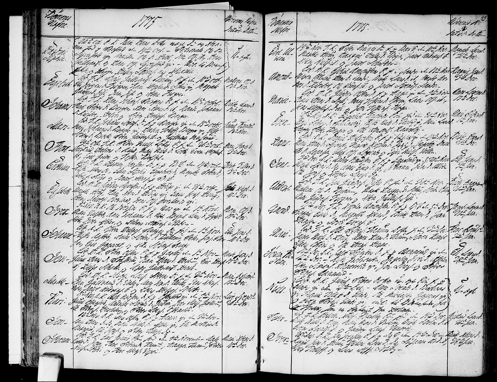 Asker prestekontor Kirkebøker, SAO/A-10256a/F/Fa/L0003: Parish register (official) no. I 3, 1767-1807, p. 45