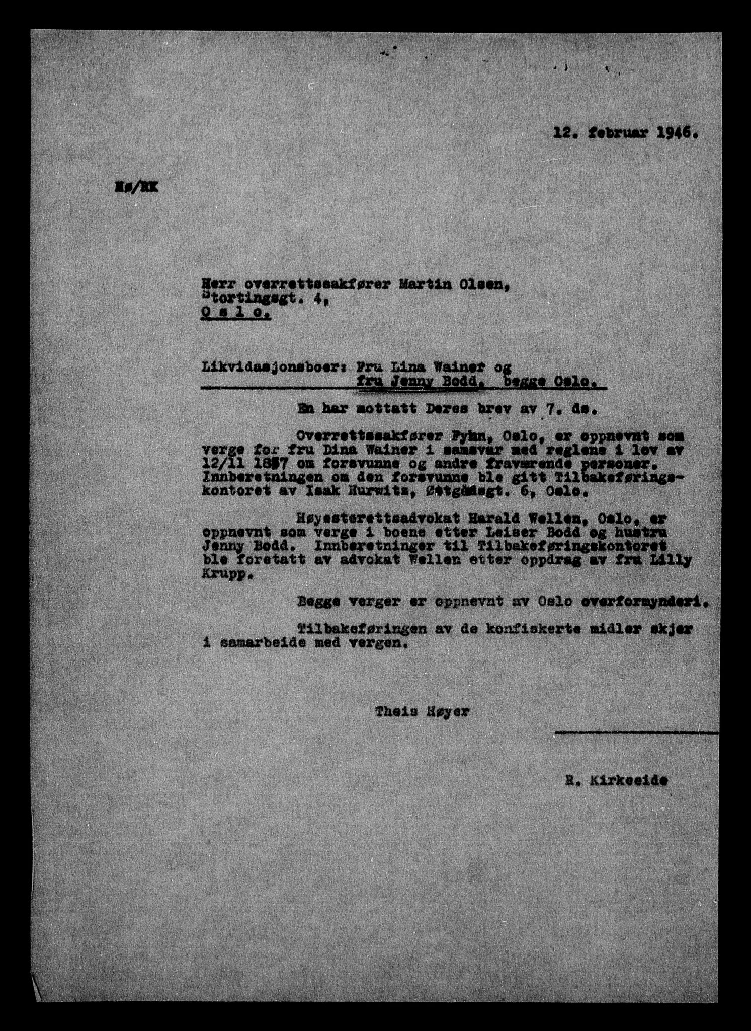 Justisdepartementet, Tilbakeføringskontoret for inndratte formuer, AV/RA-S-1564/H/Hc/Hcc/L0927: --, 1945-1947, p. 11