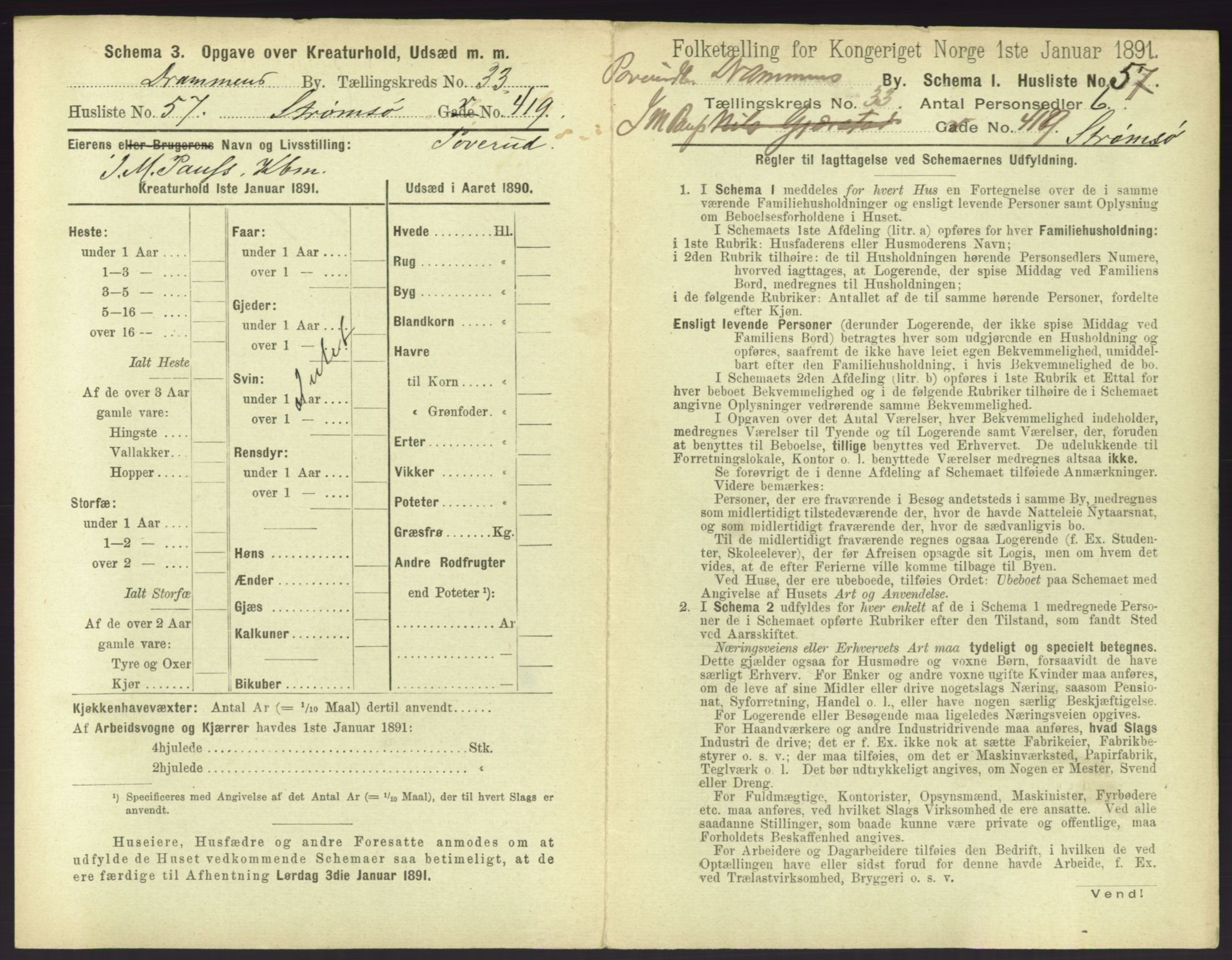 RA, 1891 census for 0602 Drammen, 1891, p. 2983