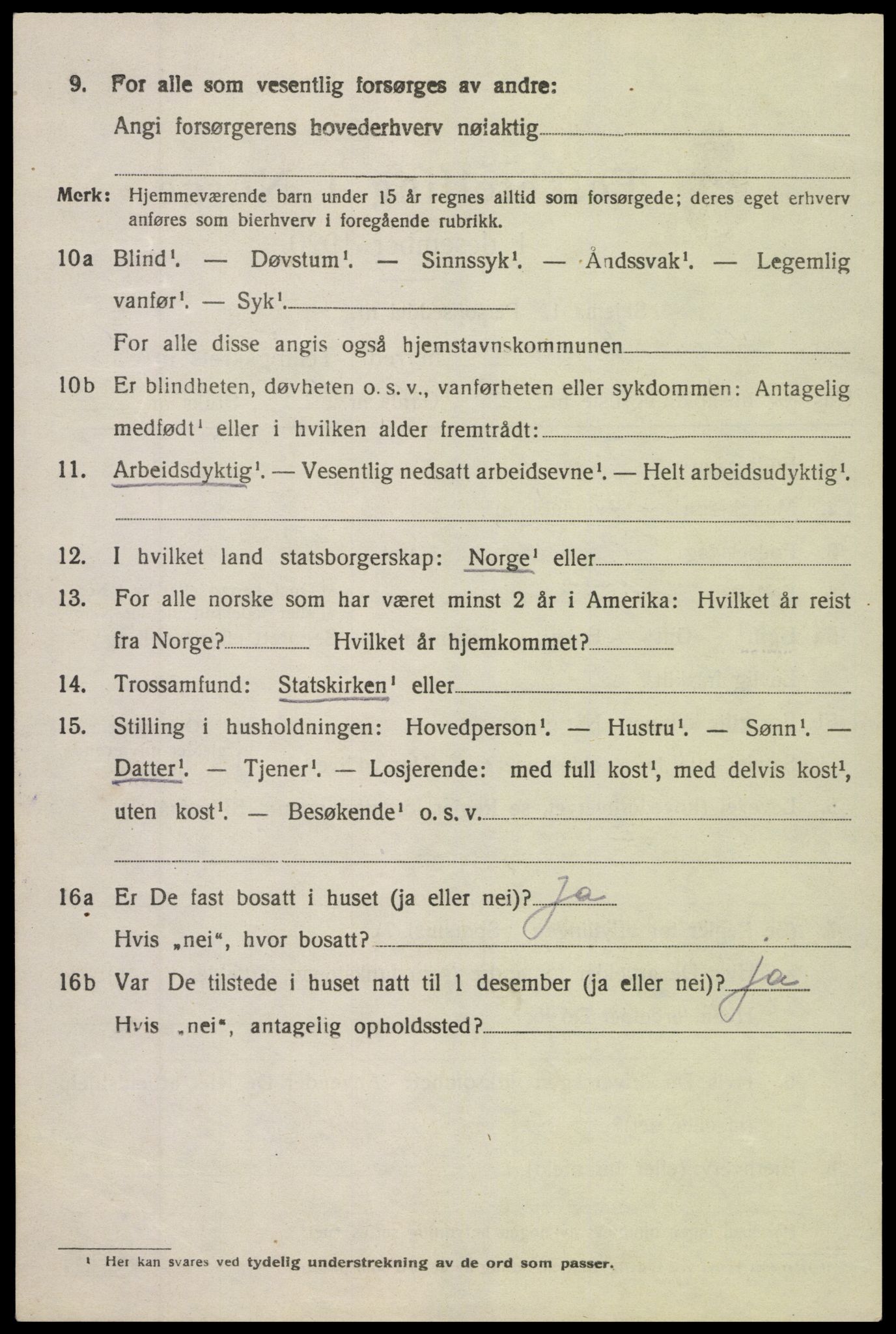 SAK, 1920 census for Vegårshei, 1920, p. 2937