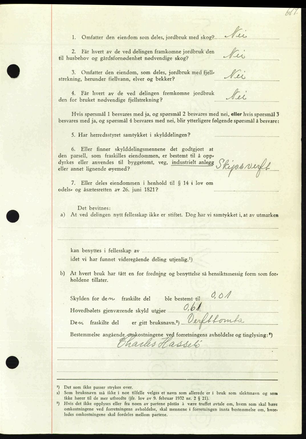 Nordmøre sorenskriveri, AV/SAT-A-4132/1/2/2Ca: Mortgage book no. A104, 1947-1947, Diary no: : 799/1947