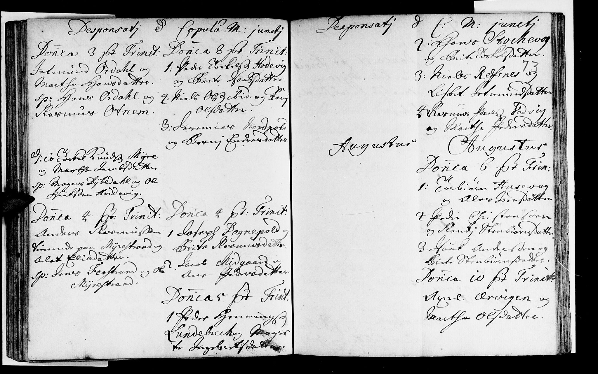 Selje sokneprestembete, SAB/A-99938/H/Ha/Haa/Haaa: Parish register (official) no. A 3, 1731-1743, p. 73