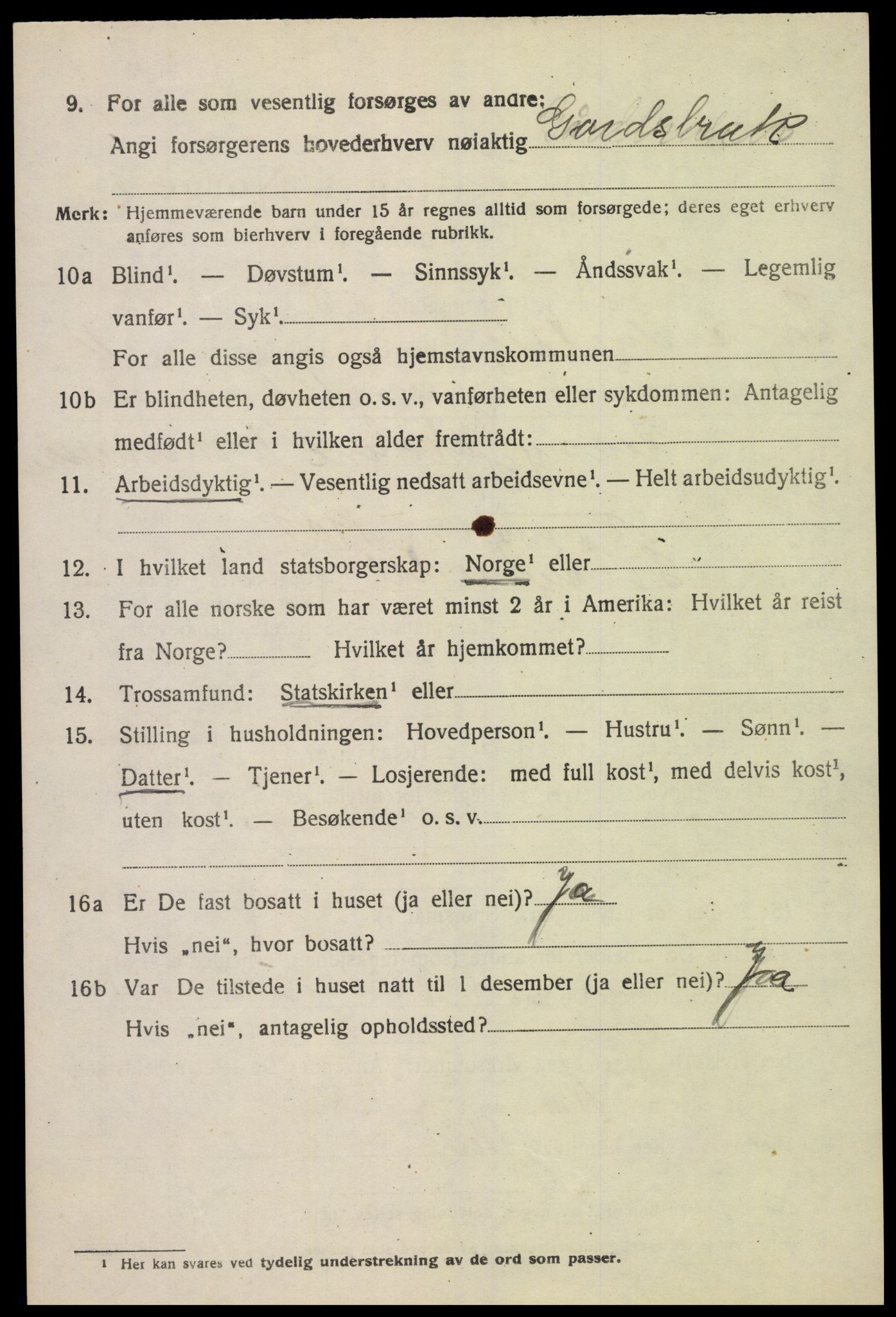 SAK, 1920 census for Sør-Audnedal, 1920, p. 4266