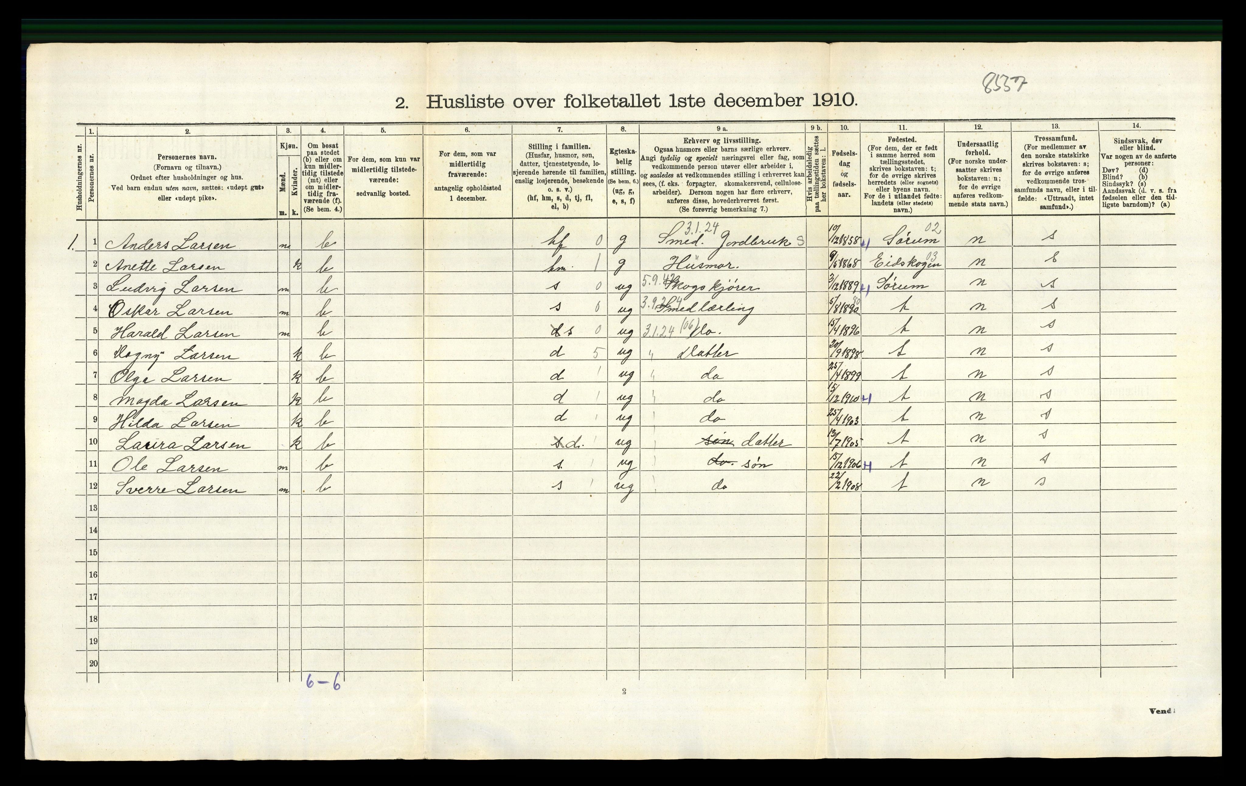 RA, 1910 census for Røyken, 1910, p. 758