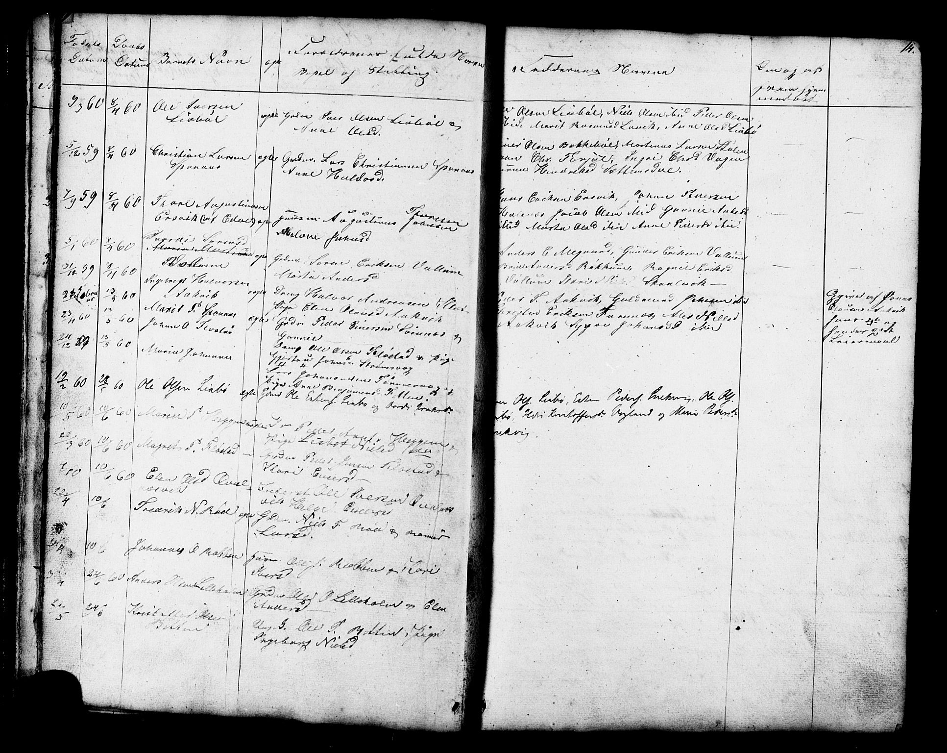 Ministerialprotokoller, klokkerbøker og fødselsregistre - Møre og Romsdal, SAT/A-1454/576/L0890: Parish register (copy) no. 576C01, 1837-1908, p. 14