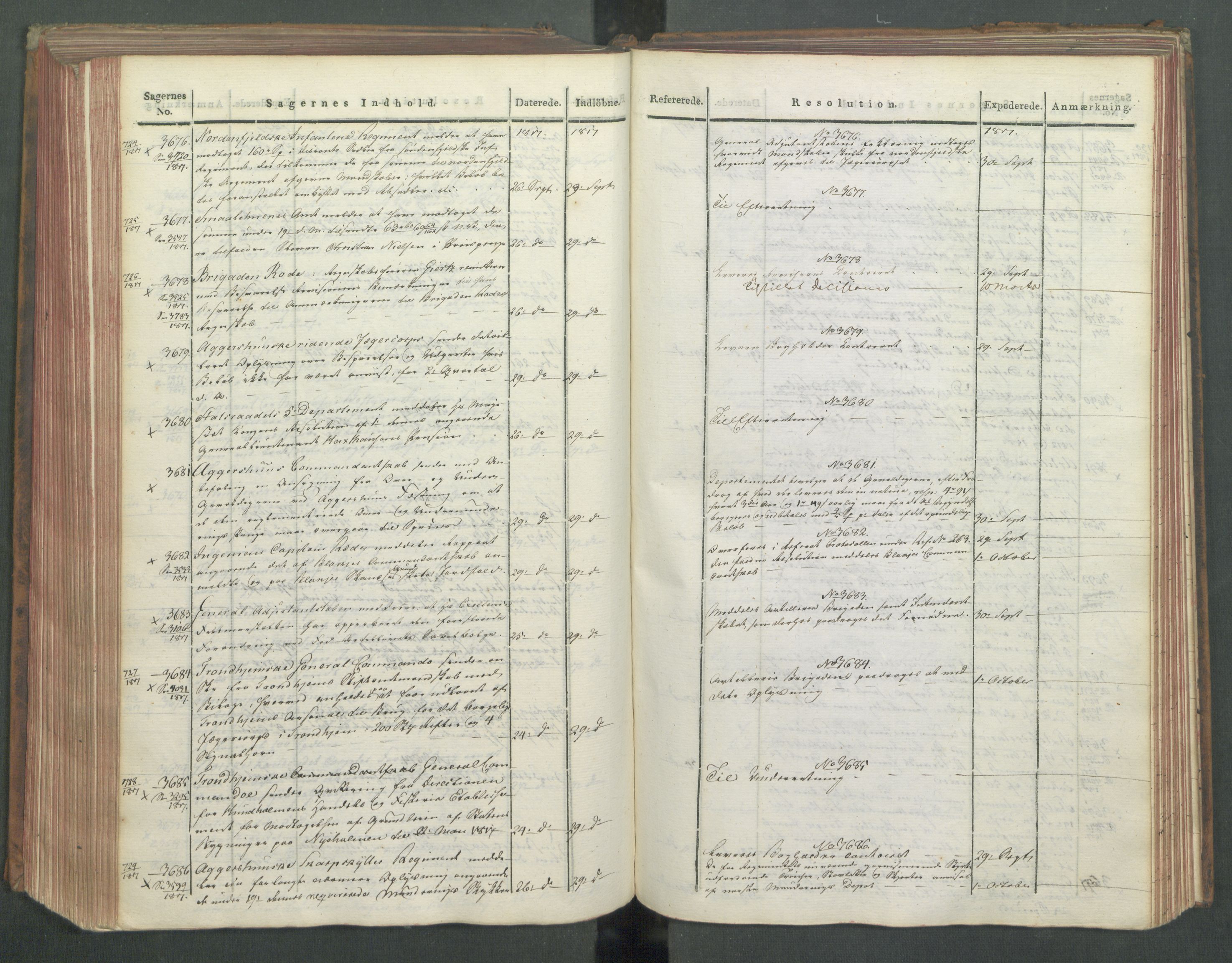 Armédepartementet, AV/RA-RAFA-3493/C/Ca/L0012: 6. Departements Journal, 1817