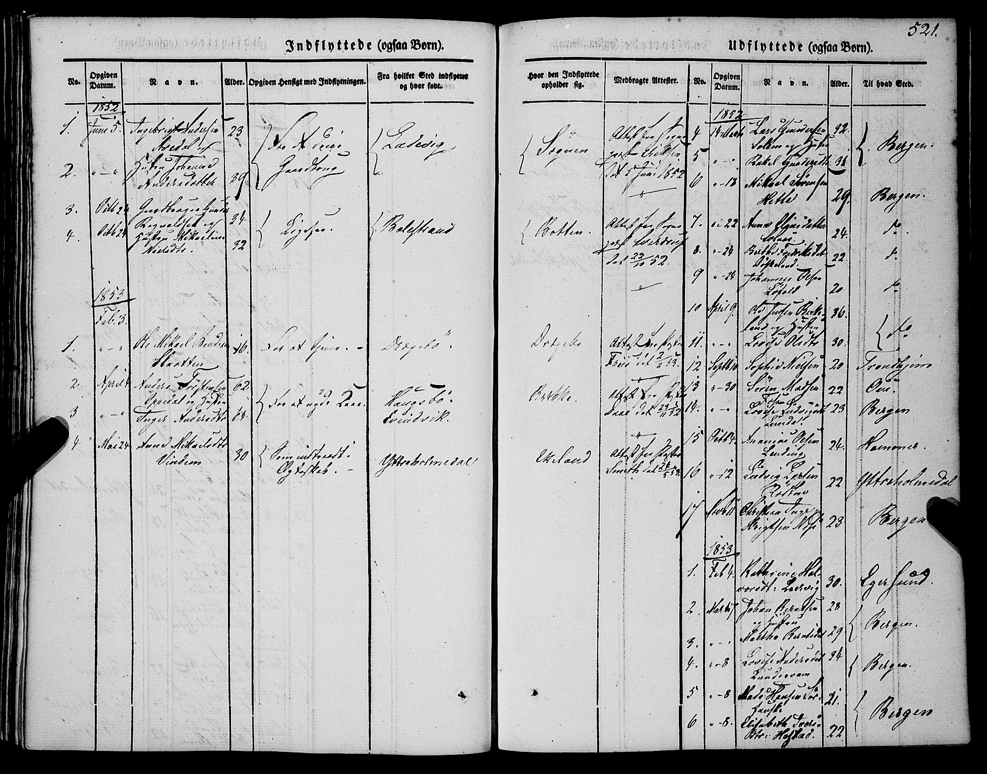 Gaular sokneprestembete, SAB/A-80001/H/Haa: Parish register (official) no. A 4II, 1841-1859, p. 521